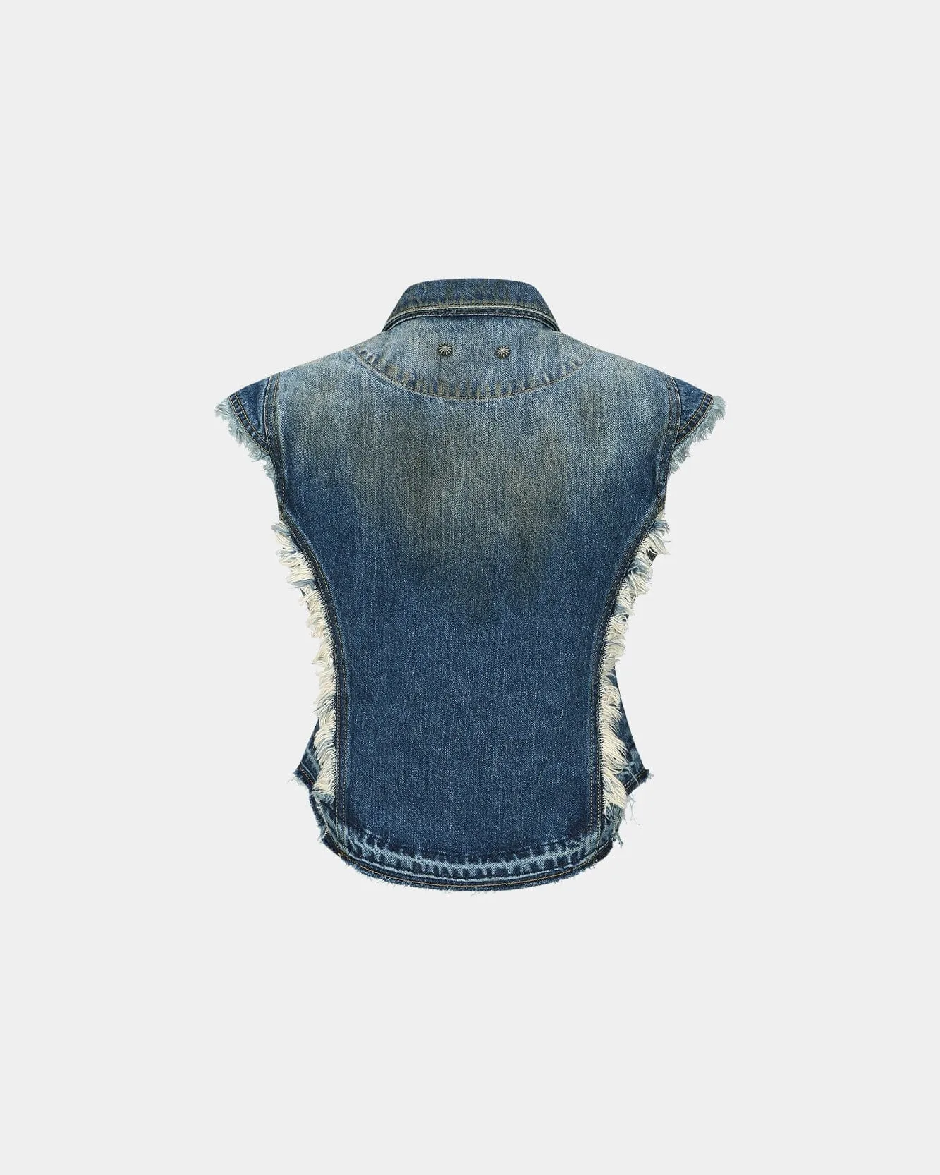 DUSTY DENIM RIVETED CAP SLEEVE VEST atb1300w(BLUE) sold by Andersson Bell product image thumbnail 4