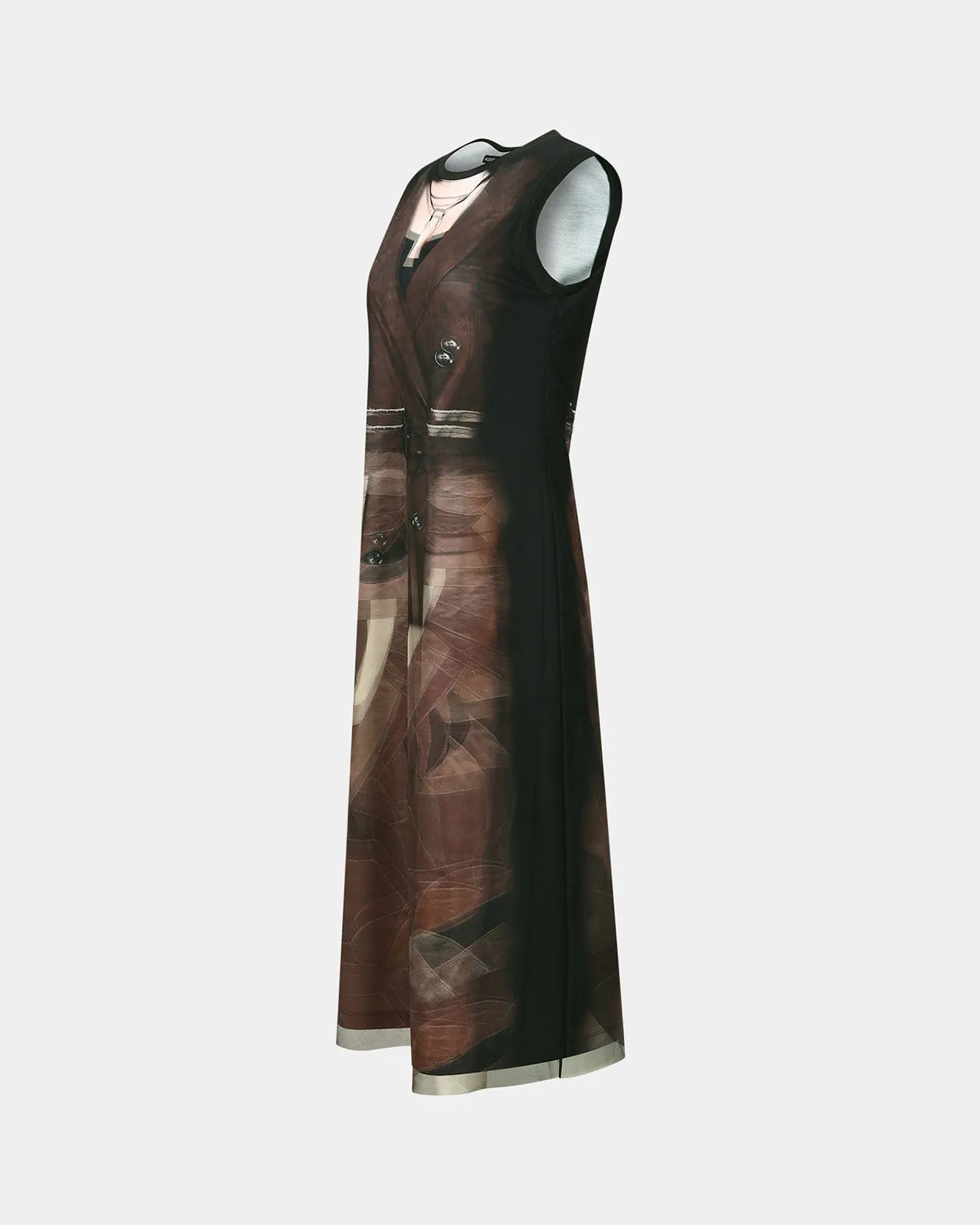 LENTICULAR TRENCH COAT PRINTED JERSEY DRESS atb1310w(BLACK) sold by Andersson Bell product image thumbnail 3