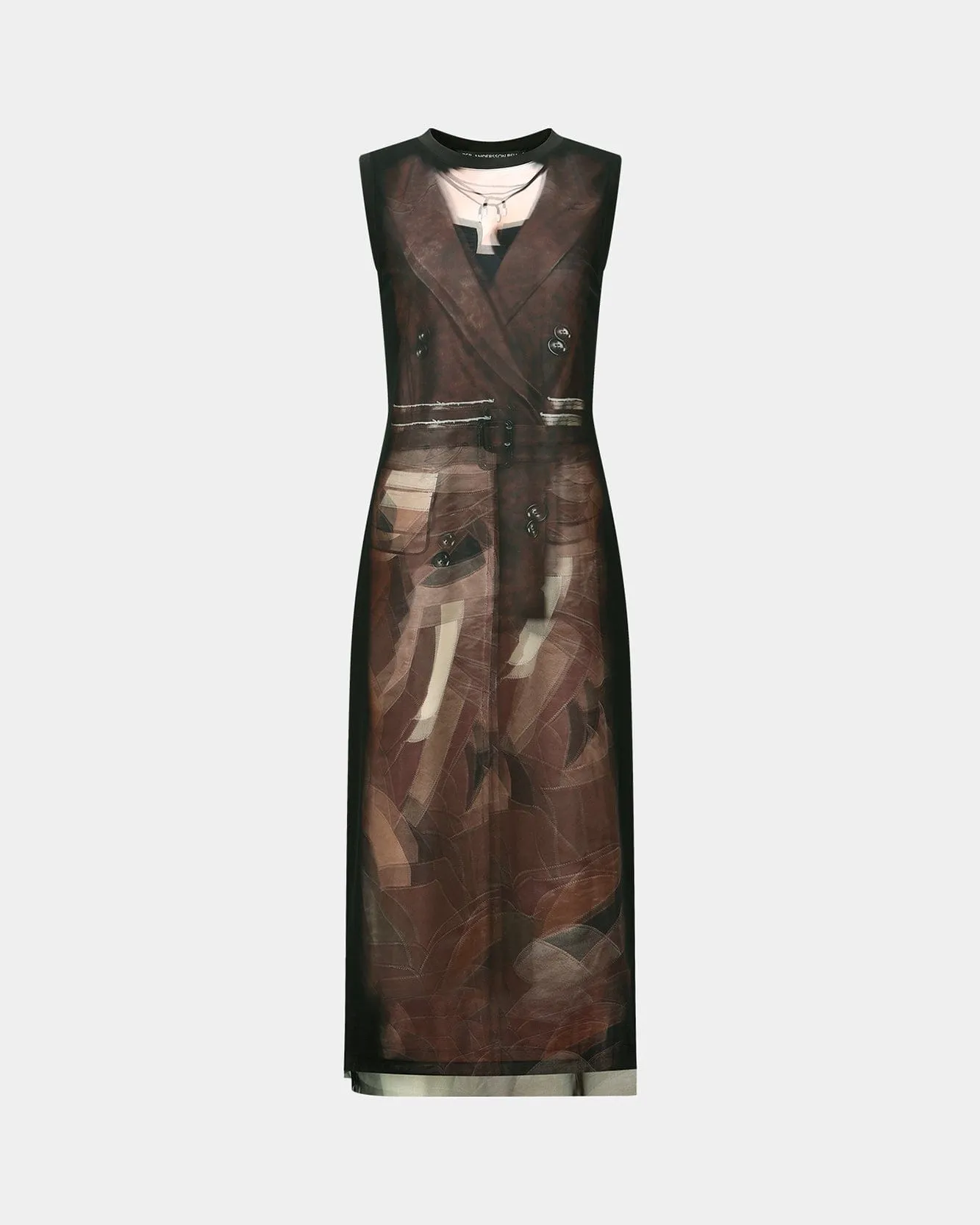 LENTICULAR TRENCH COAT PRINTED JERSEY DRESS atb1310w(BLACK) sold by Andersson Bell product image thumbnail 2