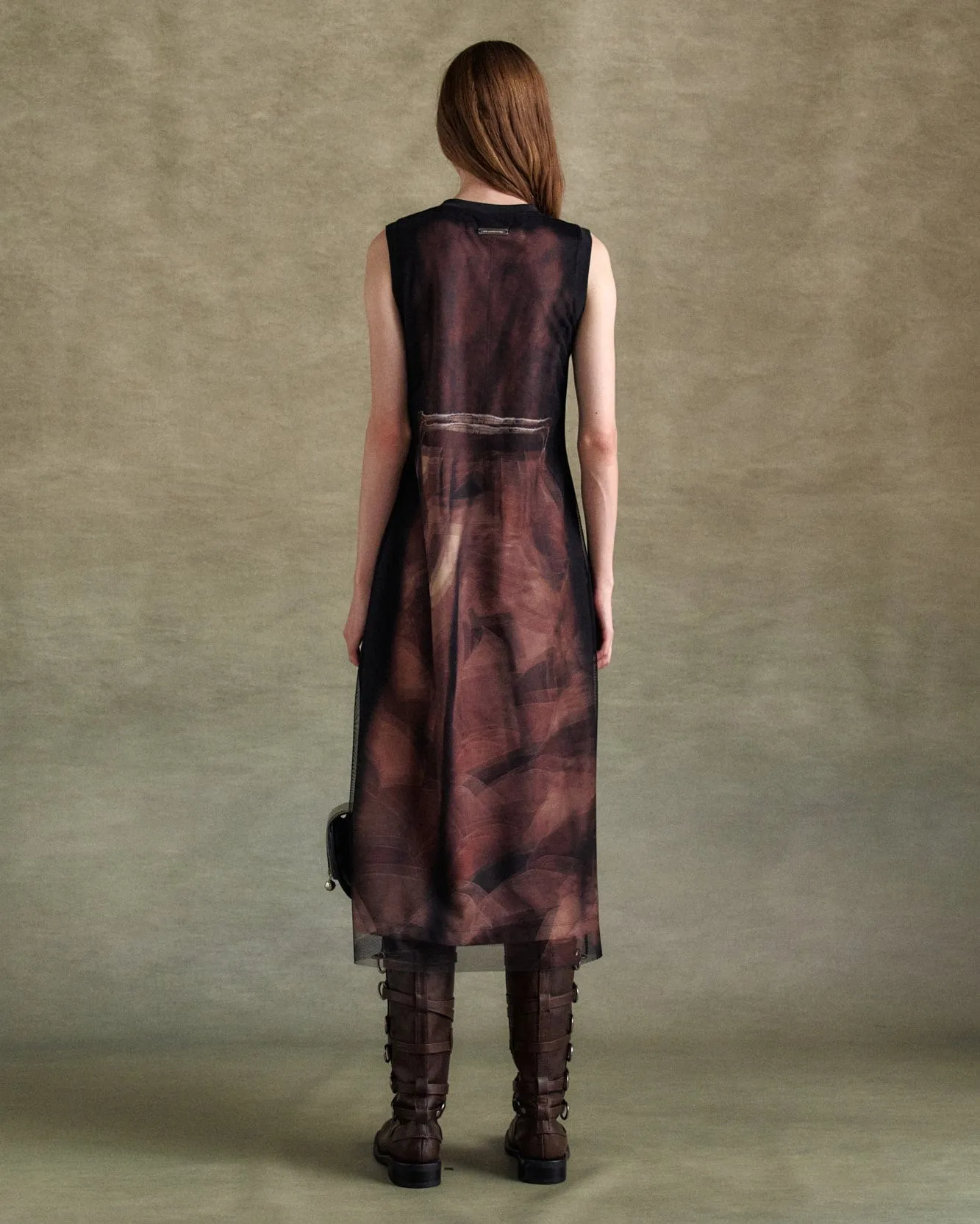 LENTICULAR TRENCH COAT PRINTED JERSEY DRESS atb1310w(BLACK) sold by Andersson Bell product image thumbnail 5