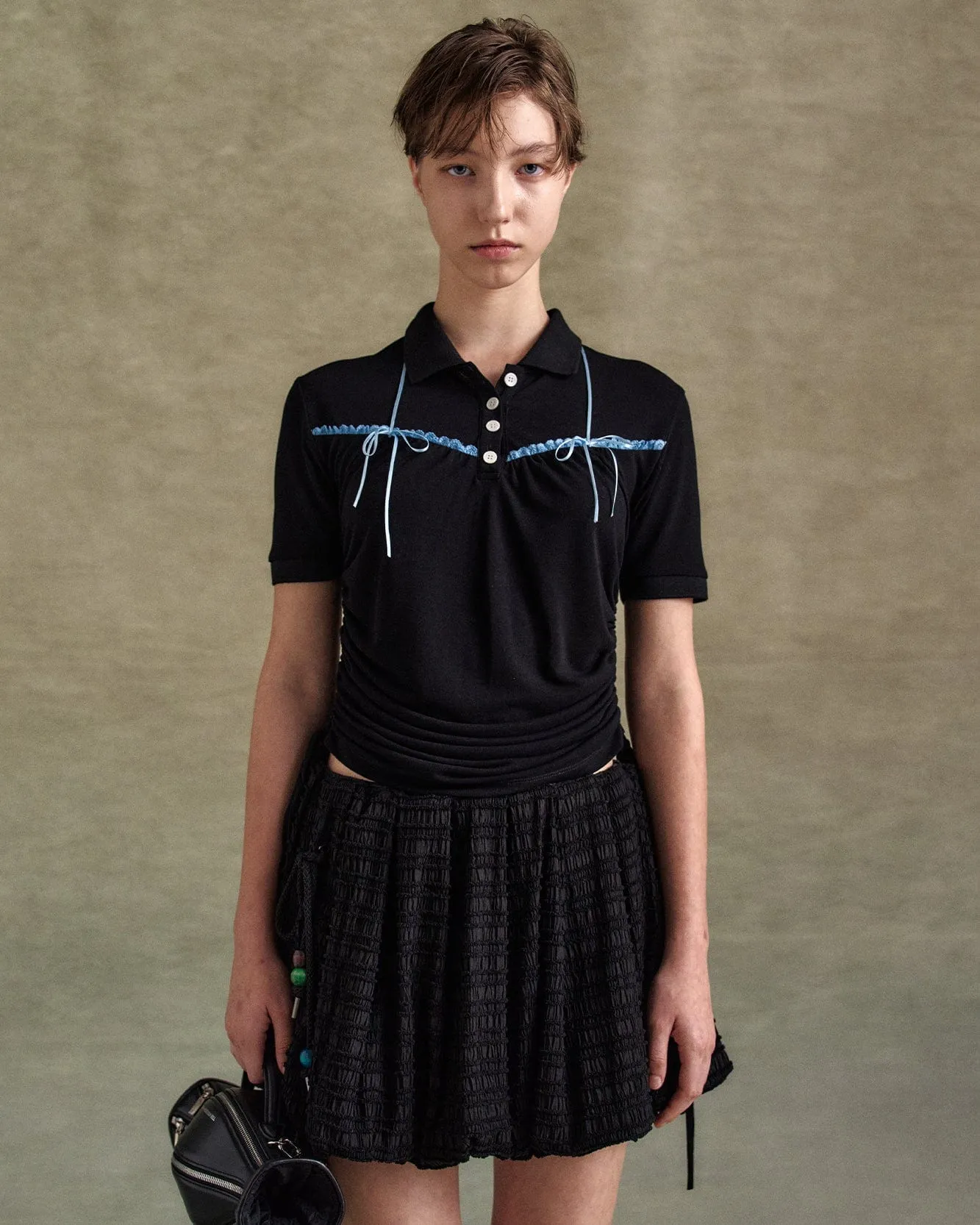 HALTER STRING PIQUÉ POLO SHIRTS atb1255w(BLACK) sold by Andersson Bell
