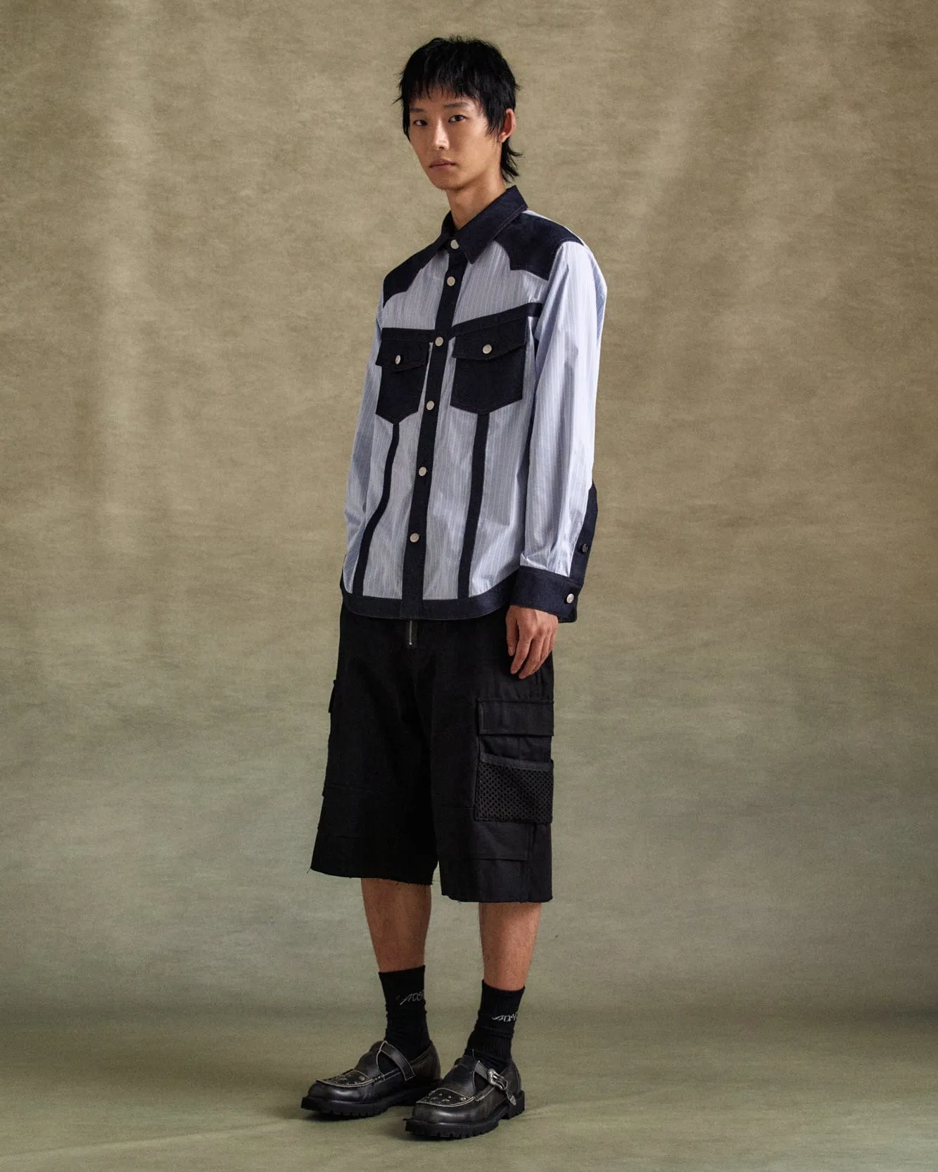 DEPOT COTTON CARGO SHORTS apa807m(BLACK) sold by Andersson Bell