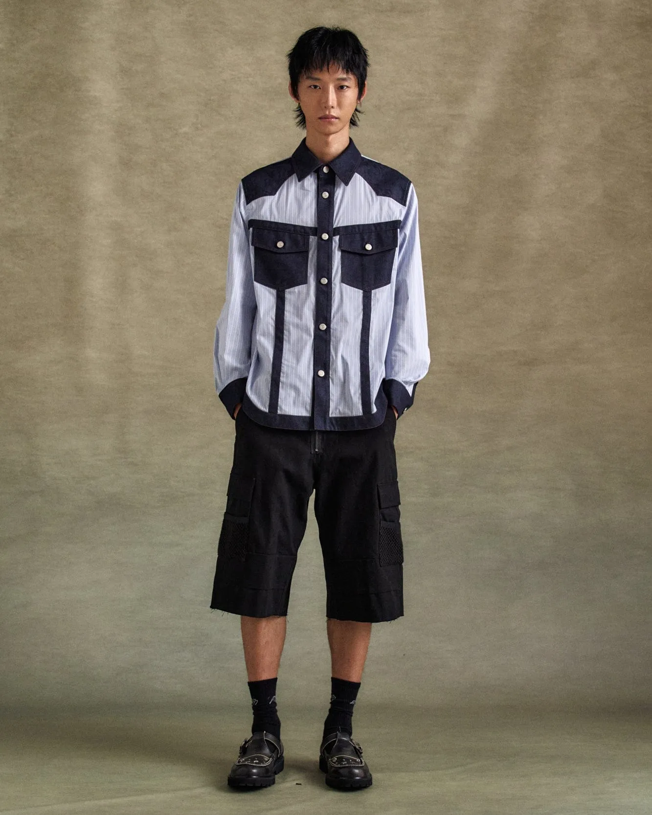 DEPOT COTTON CARGO SHORTS apa807m(BLACK) sold by Andersson Bell product image thumbnail 4