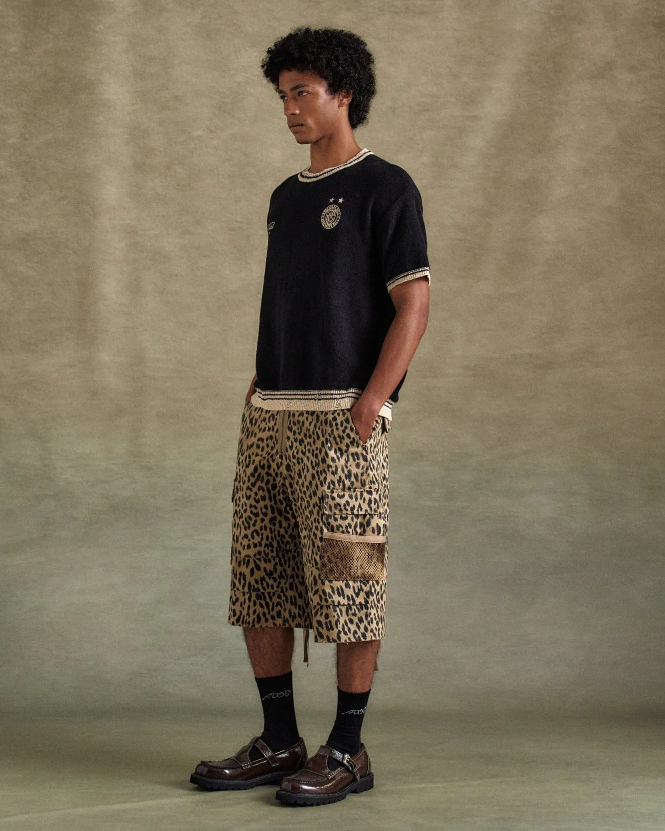 DEPOT LEOPARD CARGO SHORTS apa809m(BEIGE) sold by Andersson Bell product image thumbnail 5