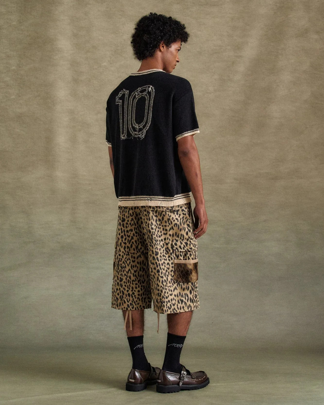 DEPOT LEOPARD CARGO SHORTS apa809m(BEIGE) sold by Andersson Bell product image thumbnail 4