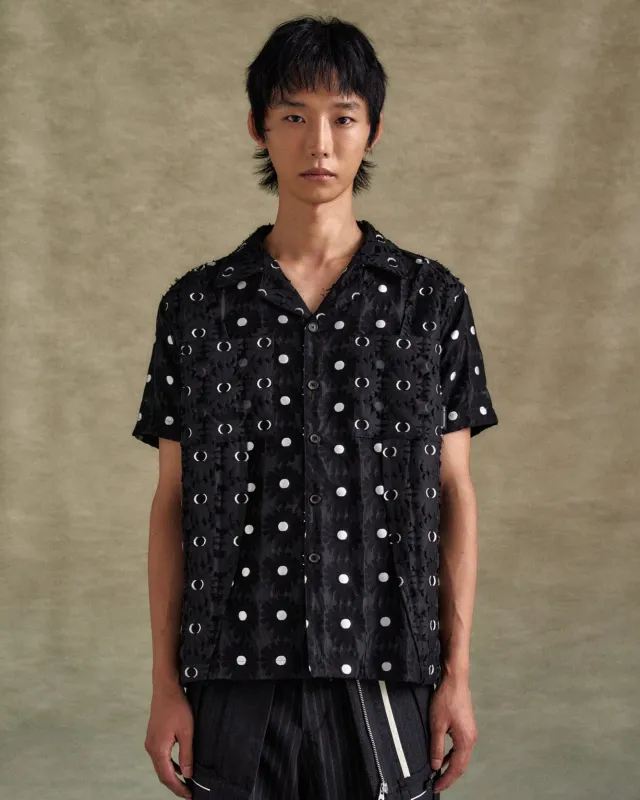 HALF SHEER FLOWER SHIRTS atb1276m (BLACK) sold by Andersson Bell