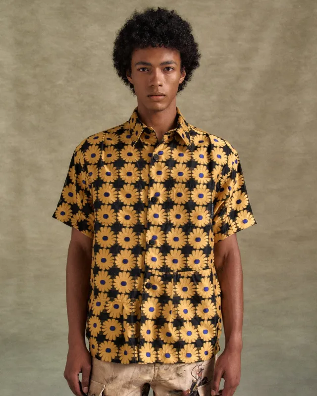 SHEER FLOWER SHIRTS atb1278m(YELLOW) sold by Andersson Bell