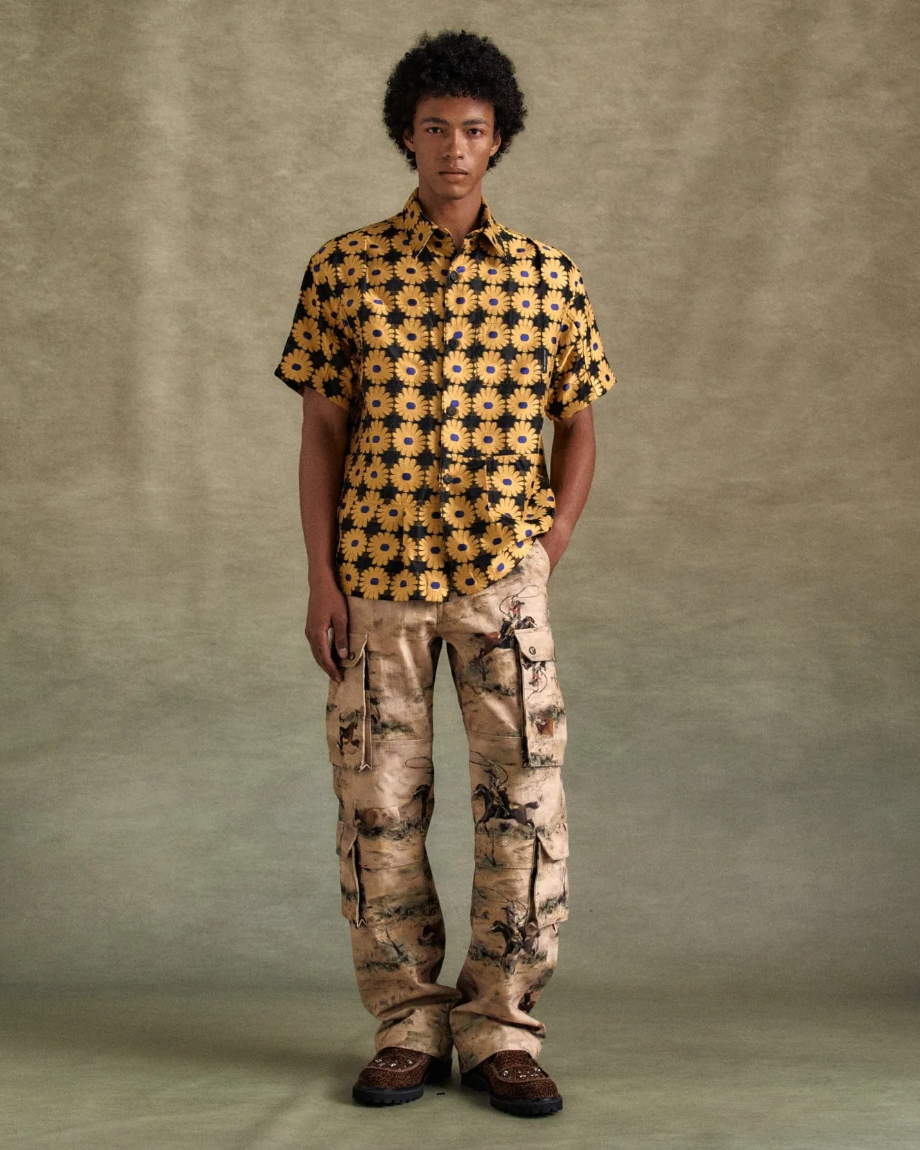 SHEER FLOWER SHIRTS atb1278m(YELLOW) sold by Andersson Bell product image thumbnail 5