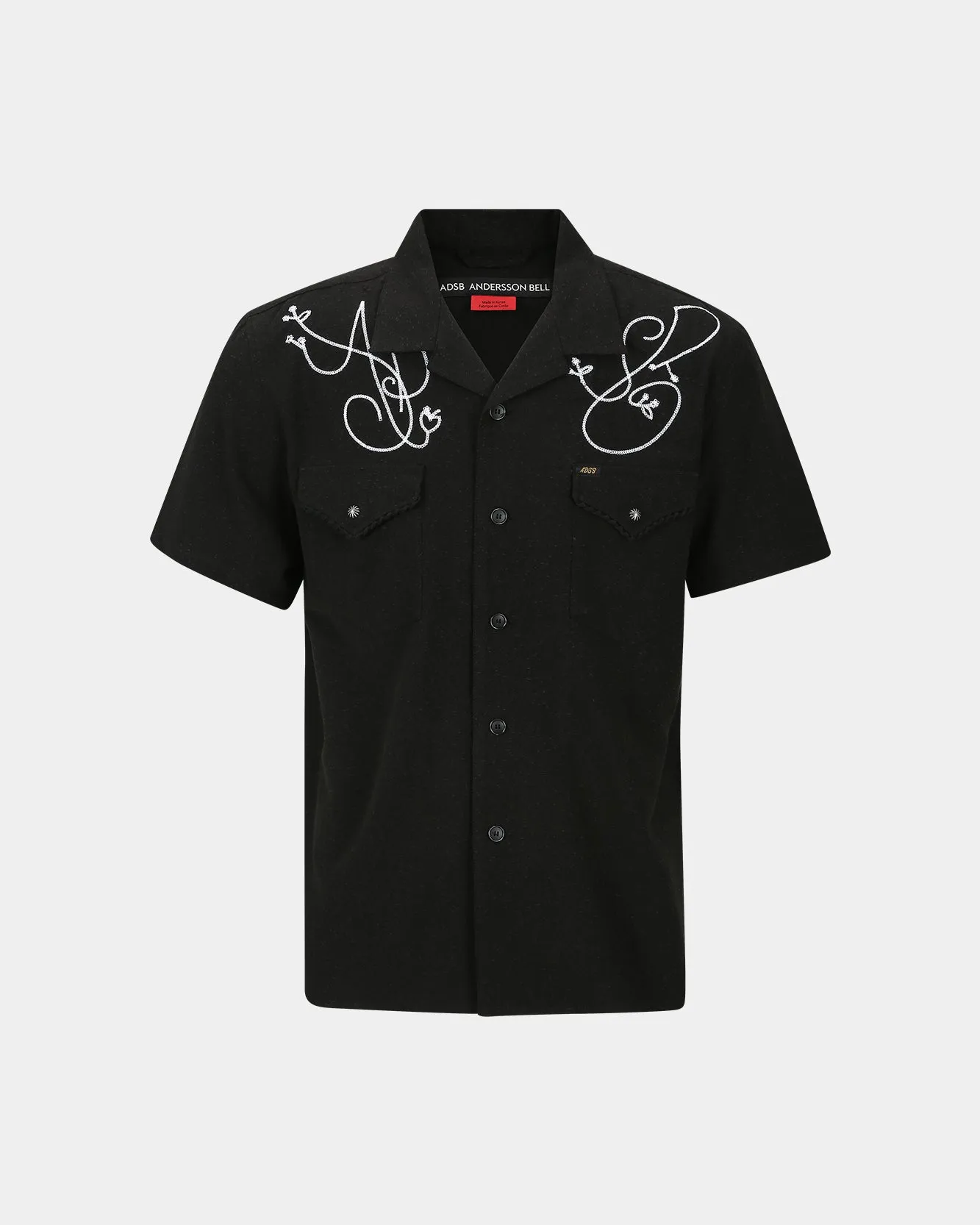 BLACK ADSB CHAIN EMBROIDERY SHIRTS atb1280m(BLACK) sold by Andersson Bell product image thumbnail 2