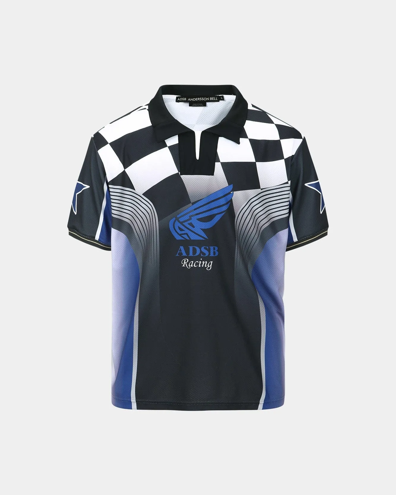 CHECKERBOARD RACING T-SHIRTS atb1298m(BLUE/BLACK) sold by Andersson Bell product image thumbnail 2
