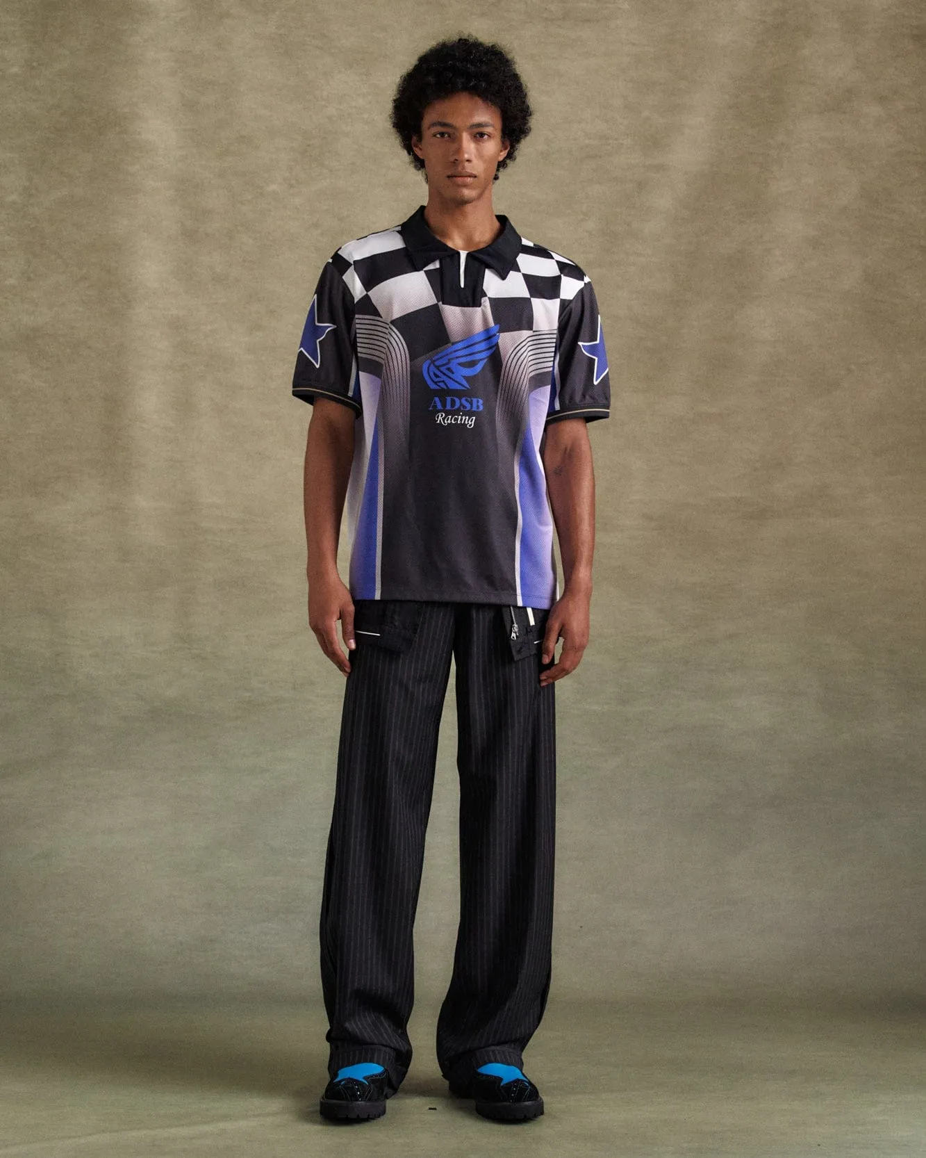 CHECKERBOARD RACING T-SHIRTS atb1298m(BLUE/BLACK) sold by Andersson Bell product image thumbnail 5