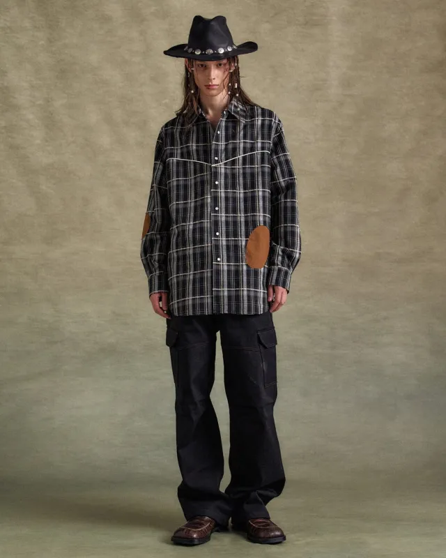 NOAH PATCH CHECK SHIRTS atb1238m(BLACK) sold by Andersson Bell