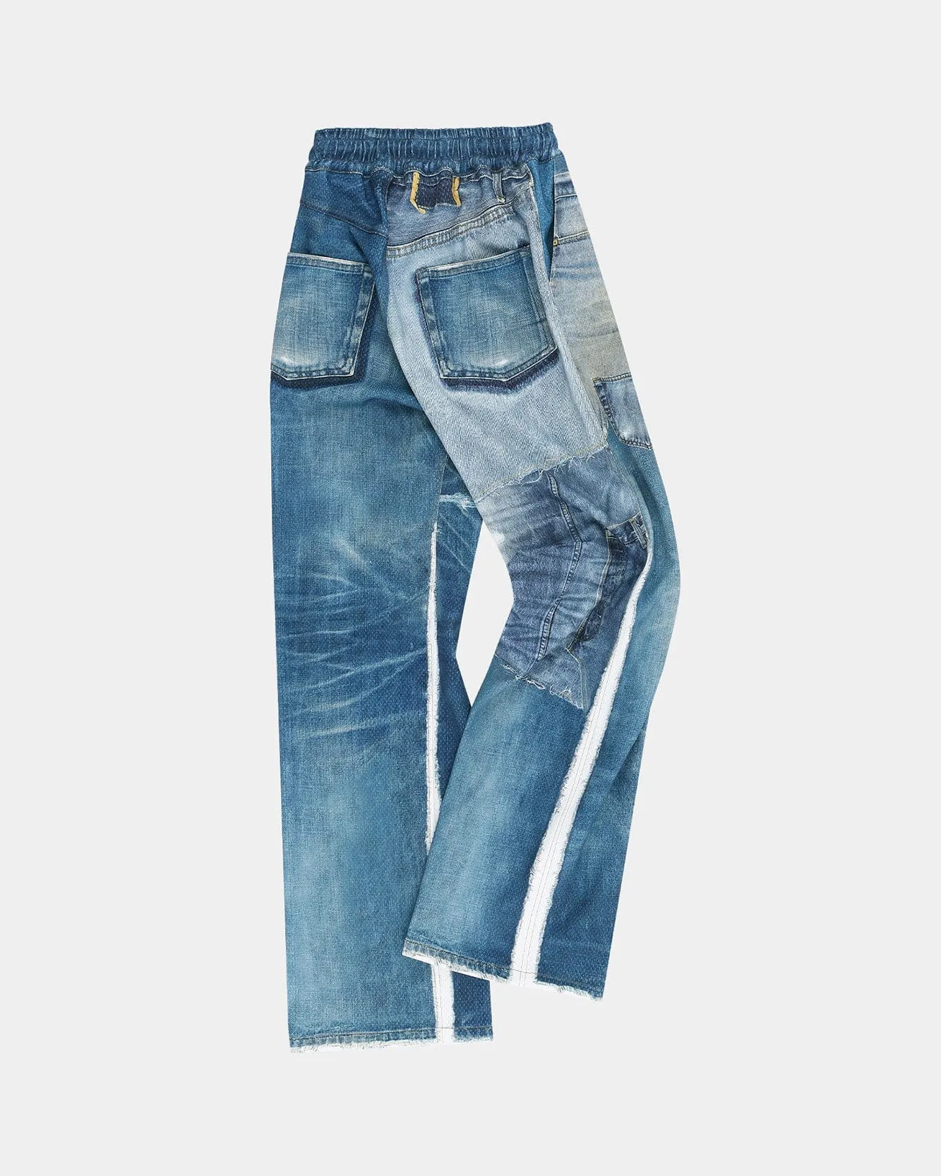 UNISEX DENIM TROMPE LOEIL MESH PANTS apa828u(BLUE) sold by Andersson Bell product image thumbnail 3