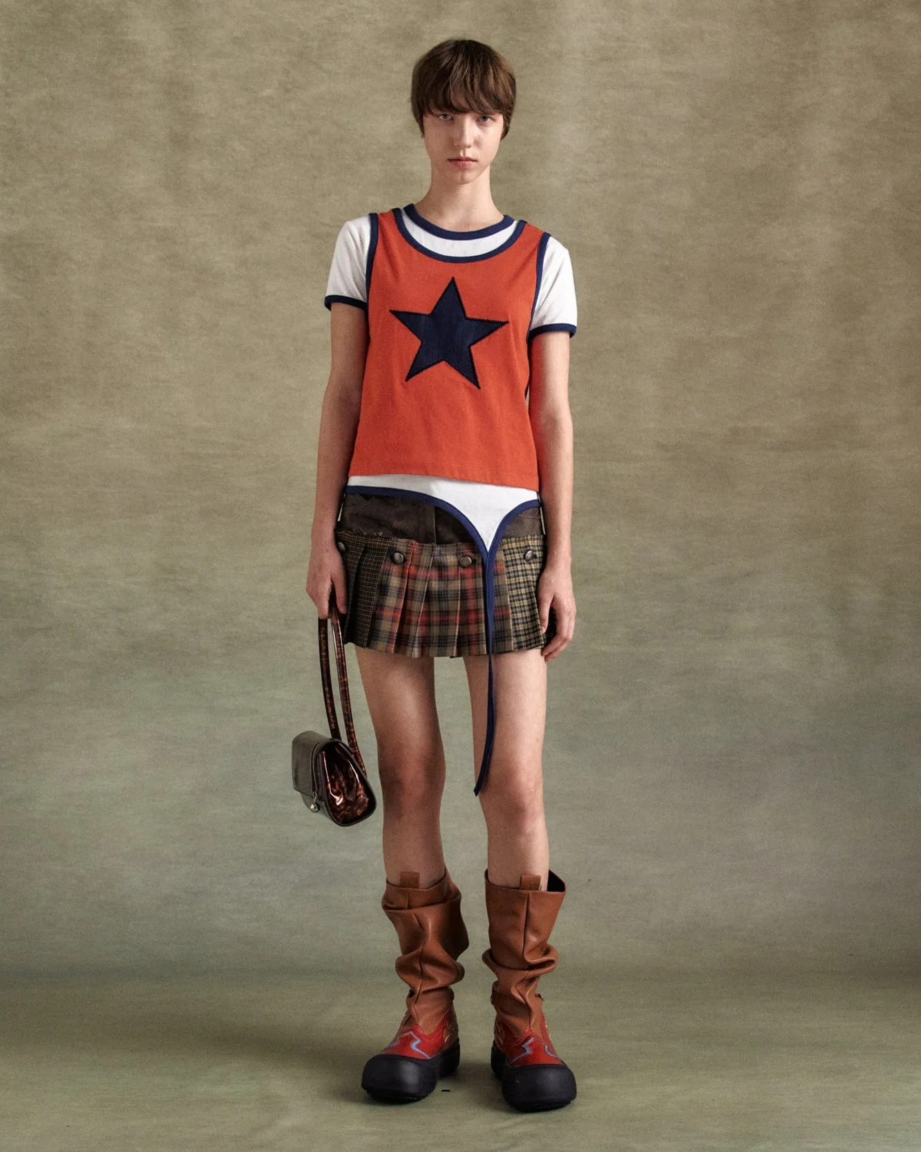 SEVIGNY LAYERED T-SHIRT atb1312w(ORANGE) sold by Andersson Bell