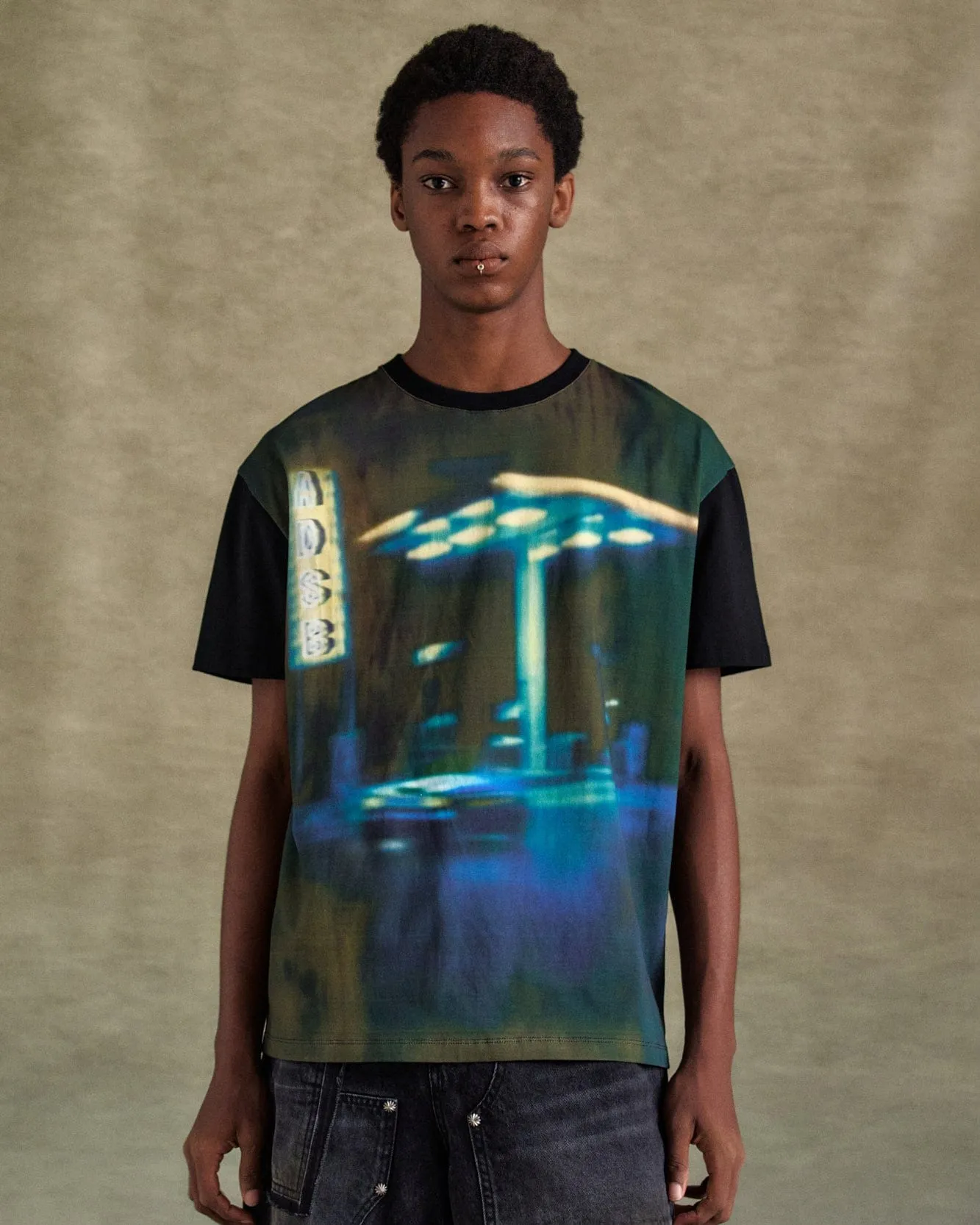 GAS STATION LOGO T-SHIRTS atb1289m(BLACK) sold by Andersson Bell