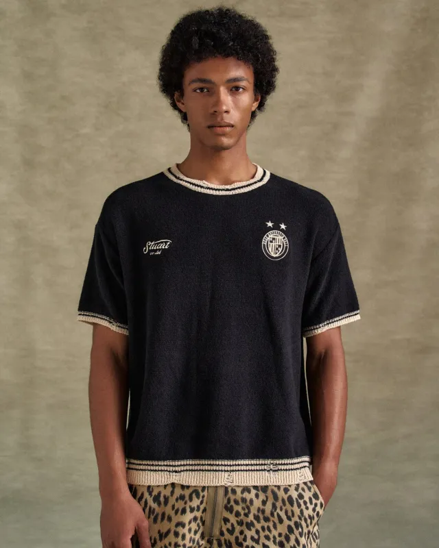 FOOTBALL SHORT SLEEVE SWEATER atb1285m(BLACK) sold by Andersson Bell