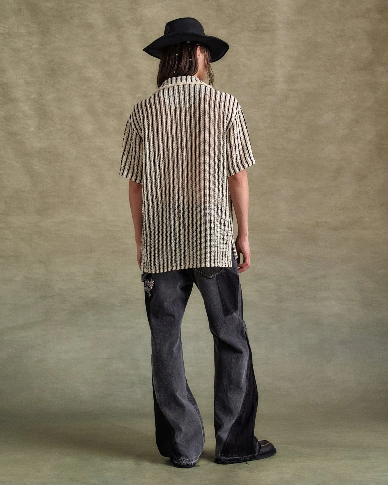 SHEER STRIPE KNIT SHIRTS atb1235m(ECRU) sold by Andersson Bell product image thumbnail 5