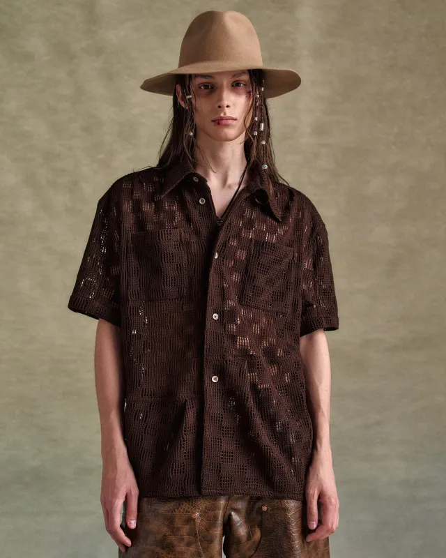 LETTO KNITTED SHIRTS atb1234m(BROWN) sold by Andersson Bell
