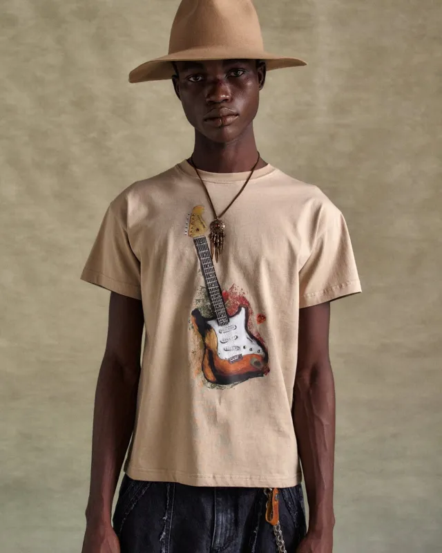UNISEX GUITAR T-SHIRT atb1250u(BEIGE) sold by Andersson Bell