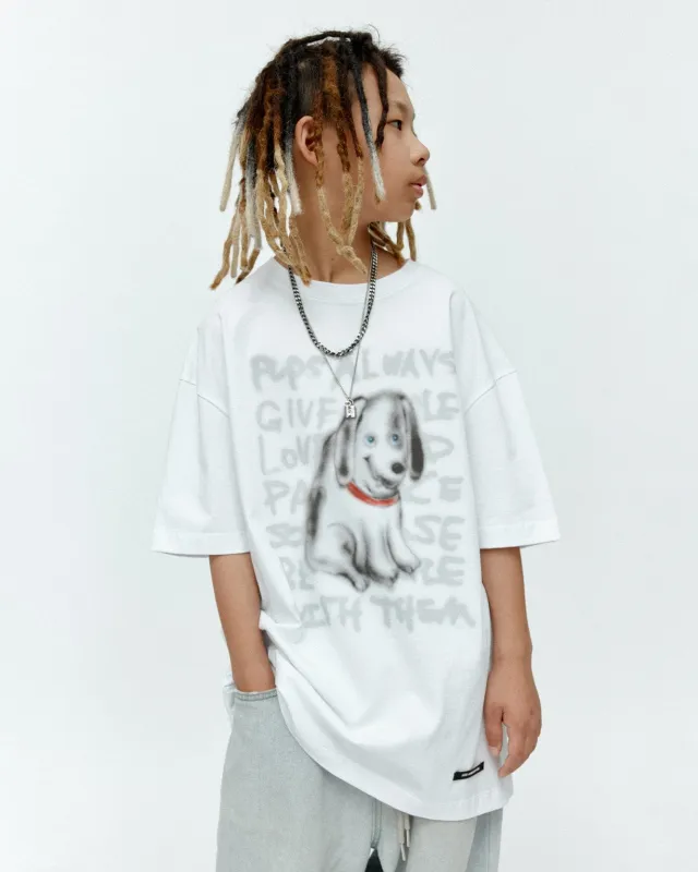 (ESSENTIAL) UNISEX PUPPY T-SHIRT atb1409u(WHITE) sold by Andersson Bell