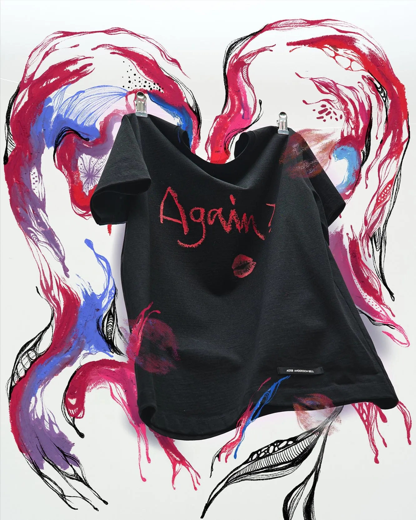 (ESSENTIAL) UNISEX AGAIN LIP T-SHIRT atb1406u(BLACK) sold by Andersson Bell product image thumbnail 5