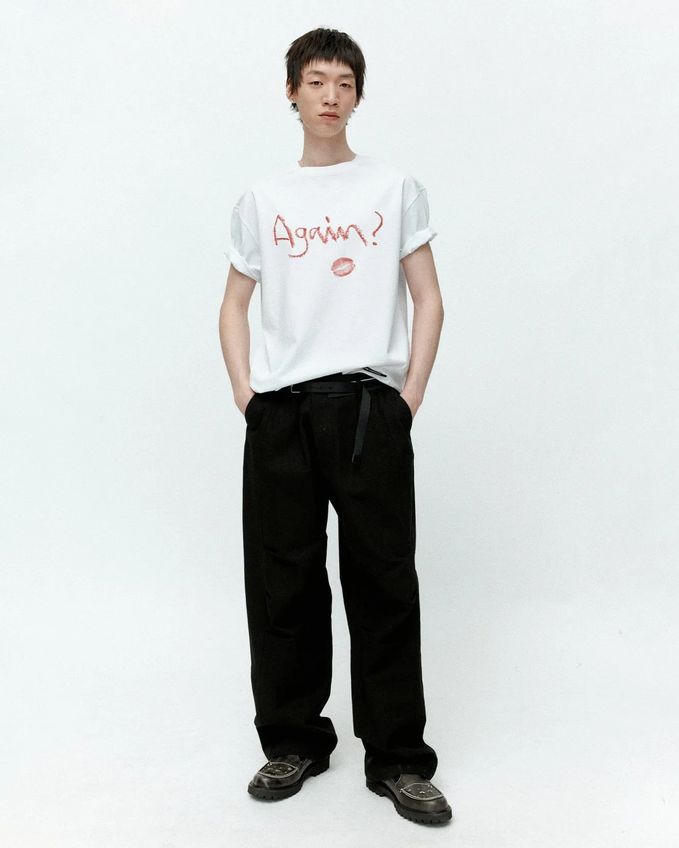 (ESSENTIAL) UNISEX AGAIN LIP T-SHIRT atb1406u(WHITE) sold by Andersson Bell product image thumbnail 5