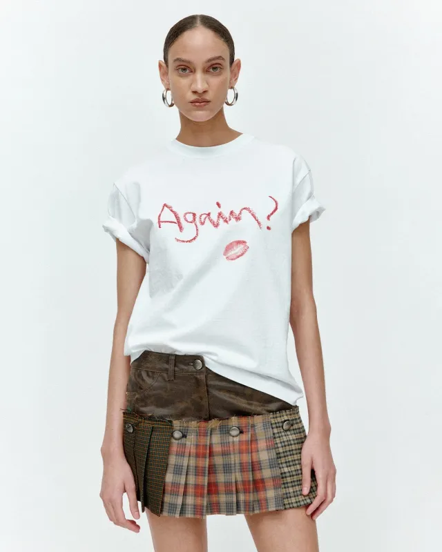(ESSENTIAL) UNISEX AGAIN LIP T-SHIRT atb1406u(WHITE) made by Andersson Bell
