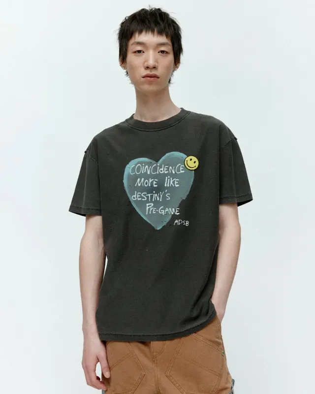UNISEX HEART MESSAGE T-SHIRT atb1251u(CHARCOAL) sold by Andersson Bell
