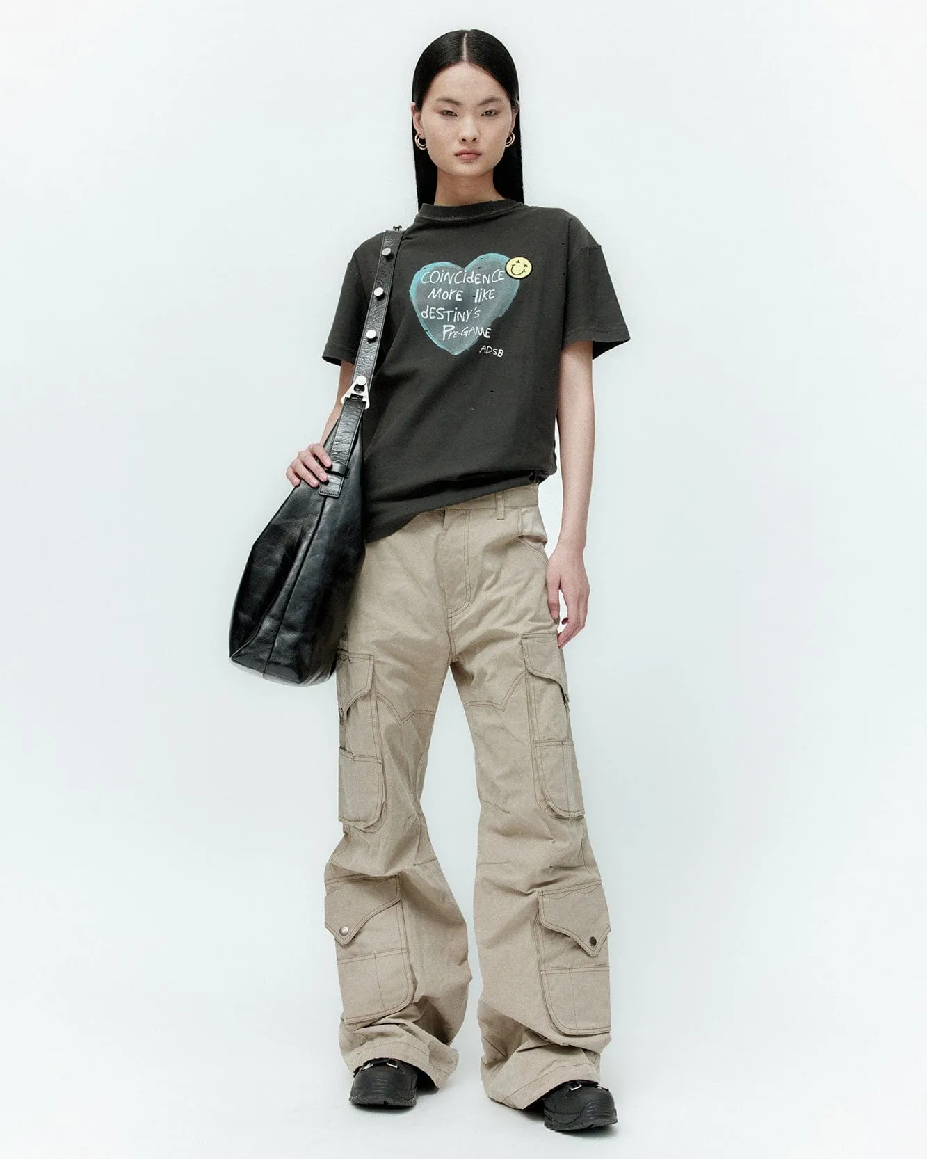 UNISEX HEART MESSAGE T-SHIRT atb1251u(CHARCOAL) sold by Andersson Bell