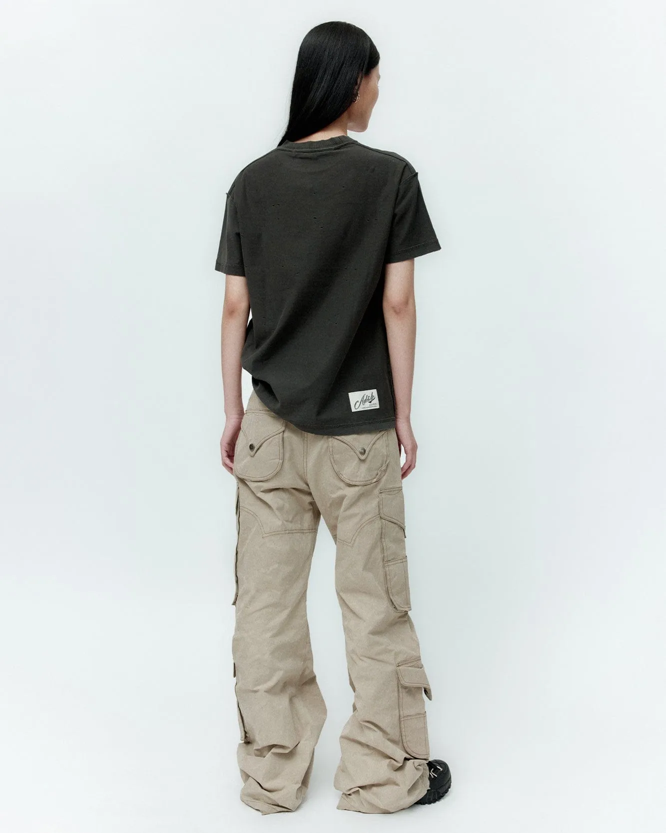 UNISEX HEART MESSAGE T-SHIRT atb1251u(CHARCOAL) sold by Andersson Bell product image thumbnail 5