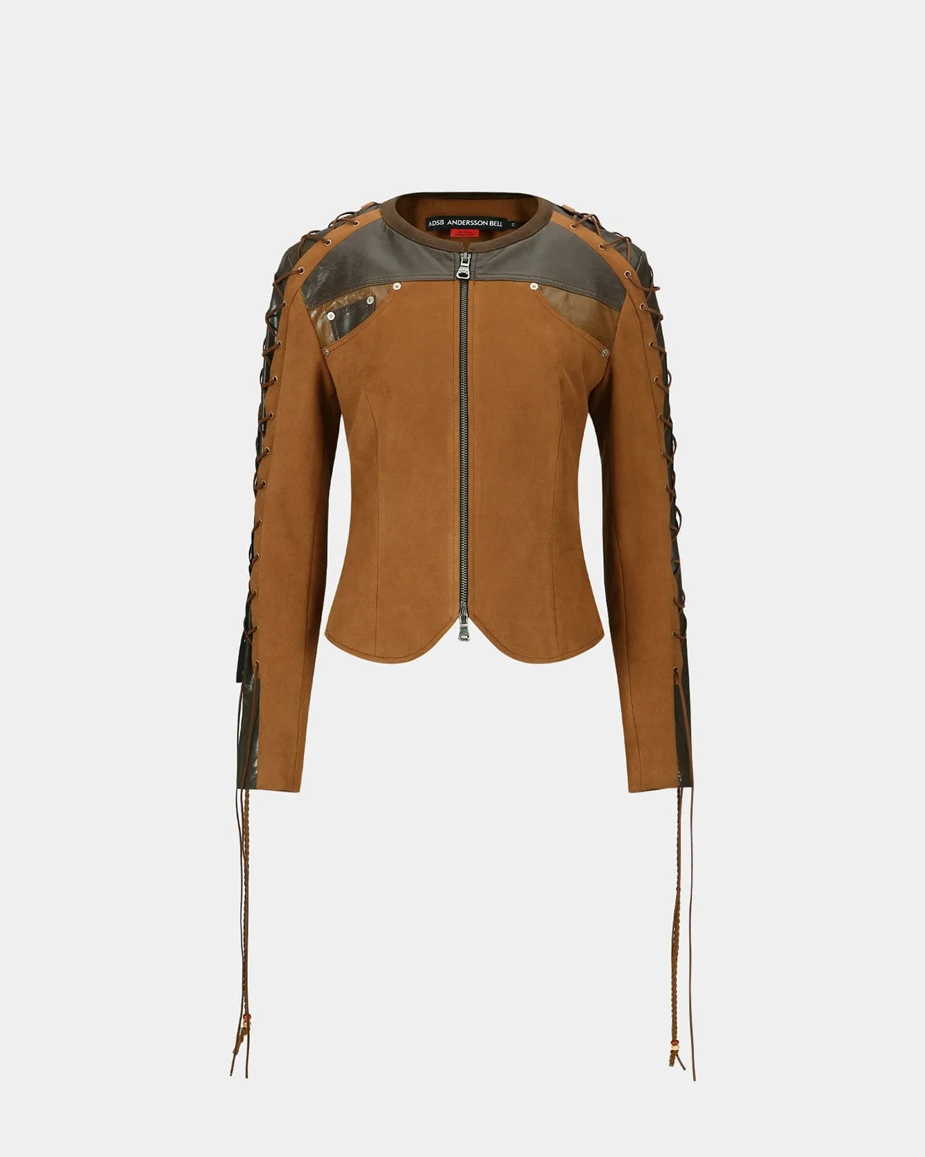 NINA LACE-UP FAUX SUEDE JACKET awa706w(BROWN) sold by Andersson Bell product image thumbnail 2