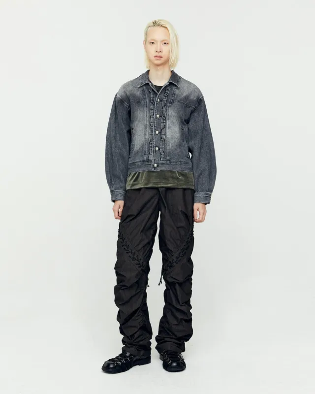 WAVE DENIM BOMBER JACKET awa570m(WASHED BLACK) sold by Andersson Bell