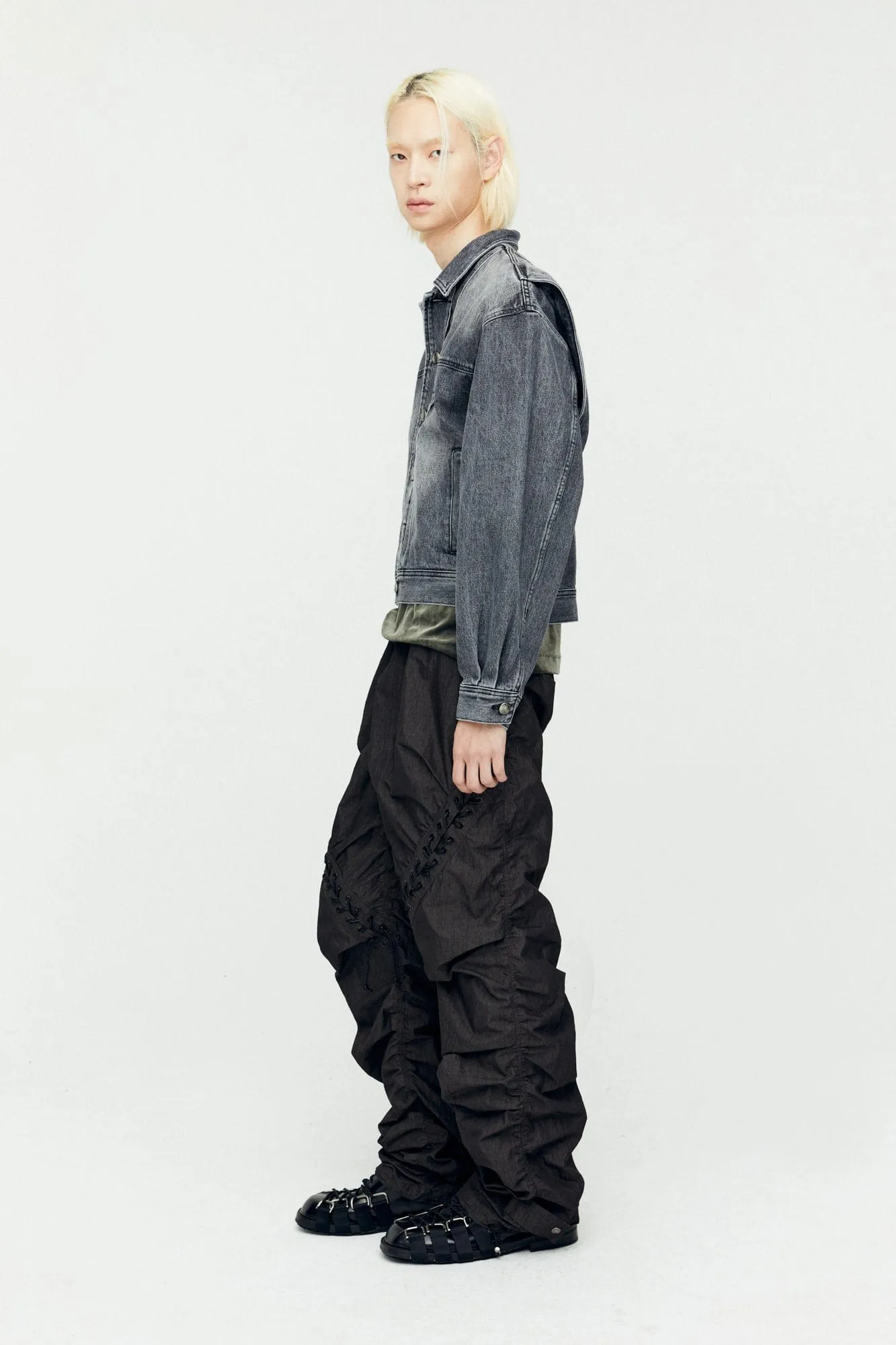 WAVE DENIM BOMBER JACKET awa570m(WASHED BLACK) sold by Andersson Bell product image thumbnail 5