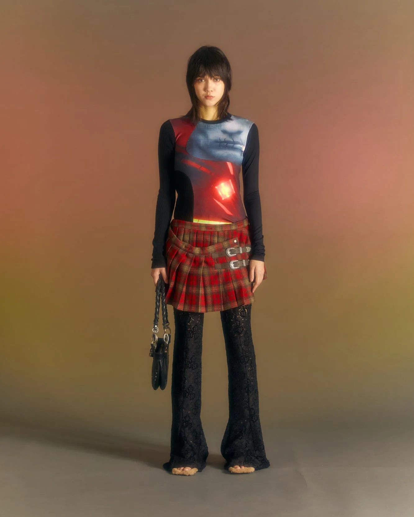 (ESSENTIAL) (WOMEN) ADSB FILM ARCHIVE LONG SLEEVE TEE atb1000w(RED & GREY) sold by Andersson Bell product image thumbnail 5