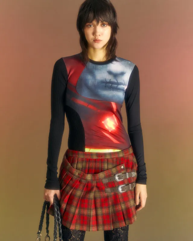 (ESSENTIAL) (WOMEN) ADSB FILM ARCHIVE LONG SLEEVE TEE atb1000w(RED & GREY) sold by Andersson Bell