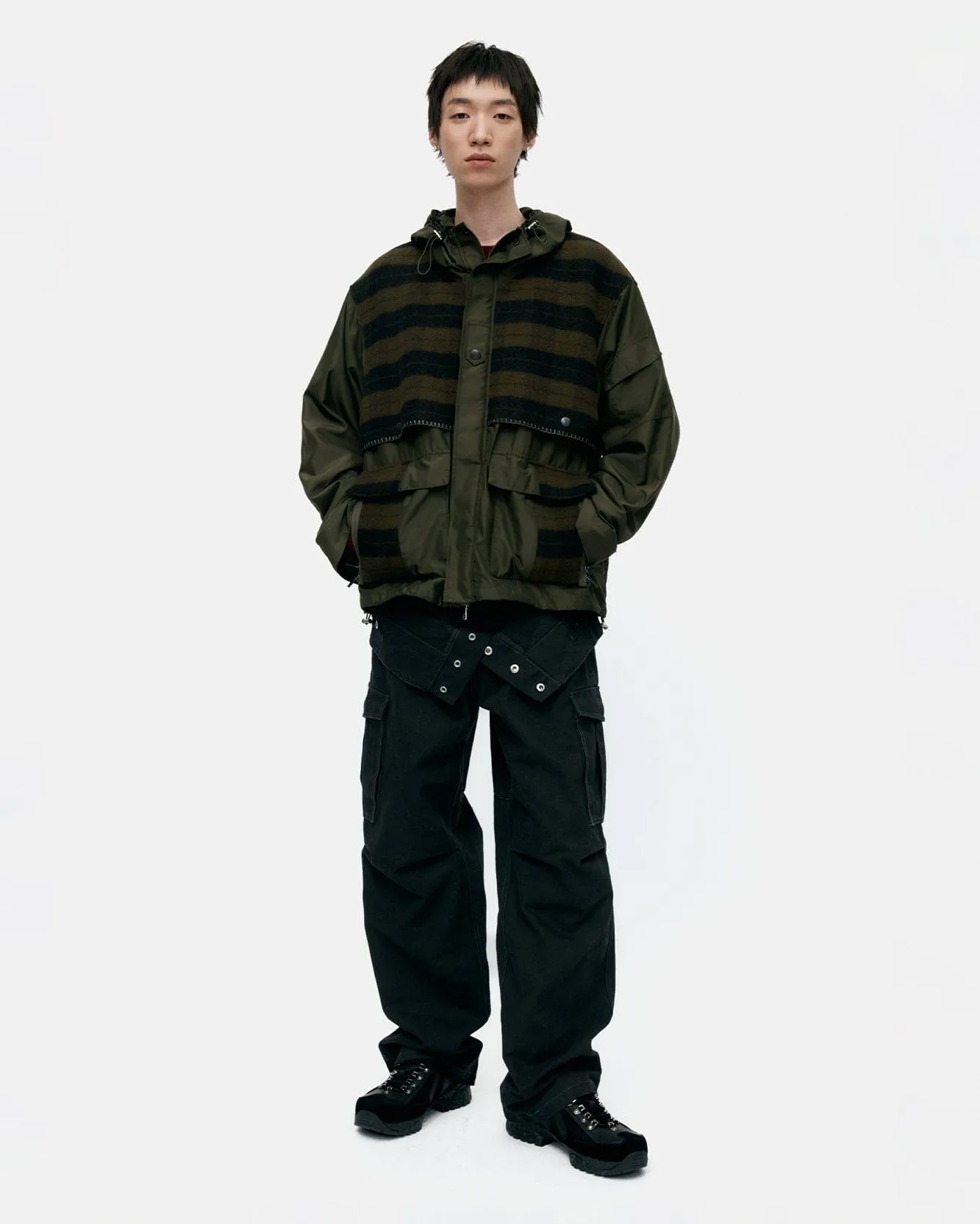 UNISEX CHECK LAYERED JUMPER awa717u(KHAKI) sold by Andersson Bell