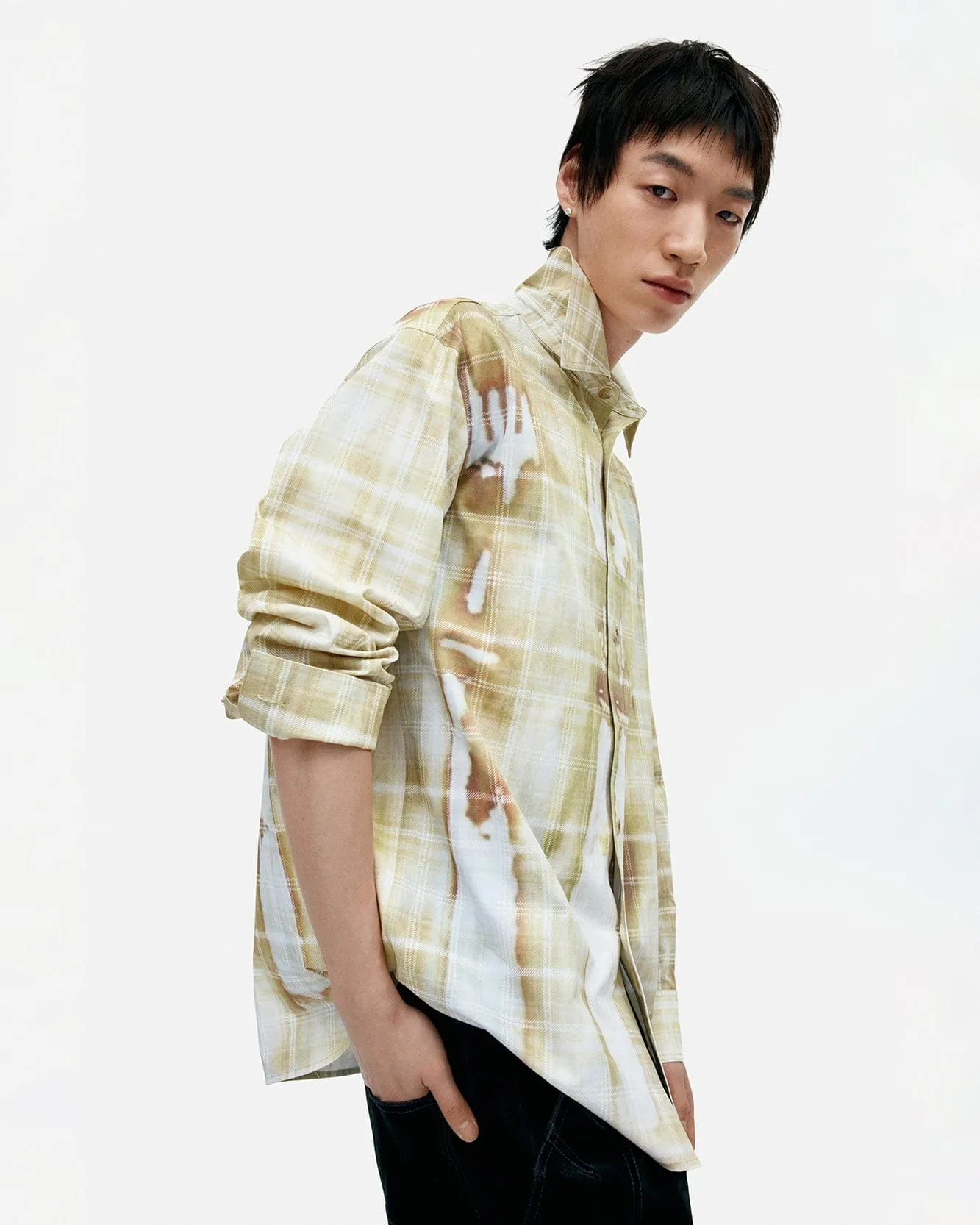 TROMPE LOEIL PRINTED CHECK SHIRTS atb1340m(YELLOW) sold by Andersson Bell