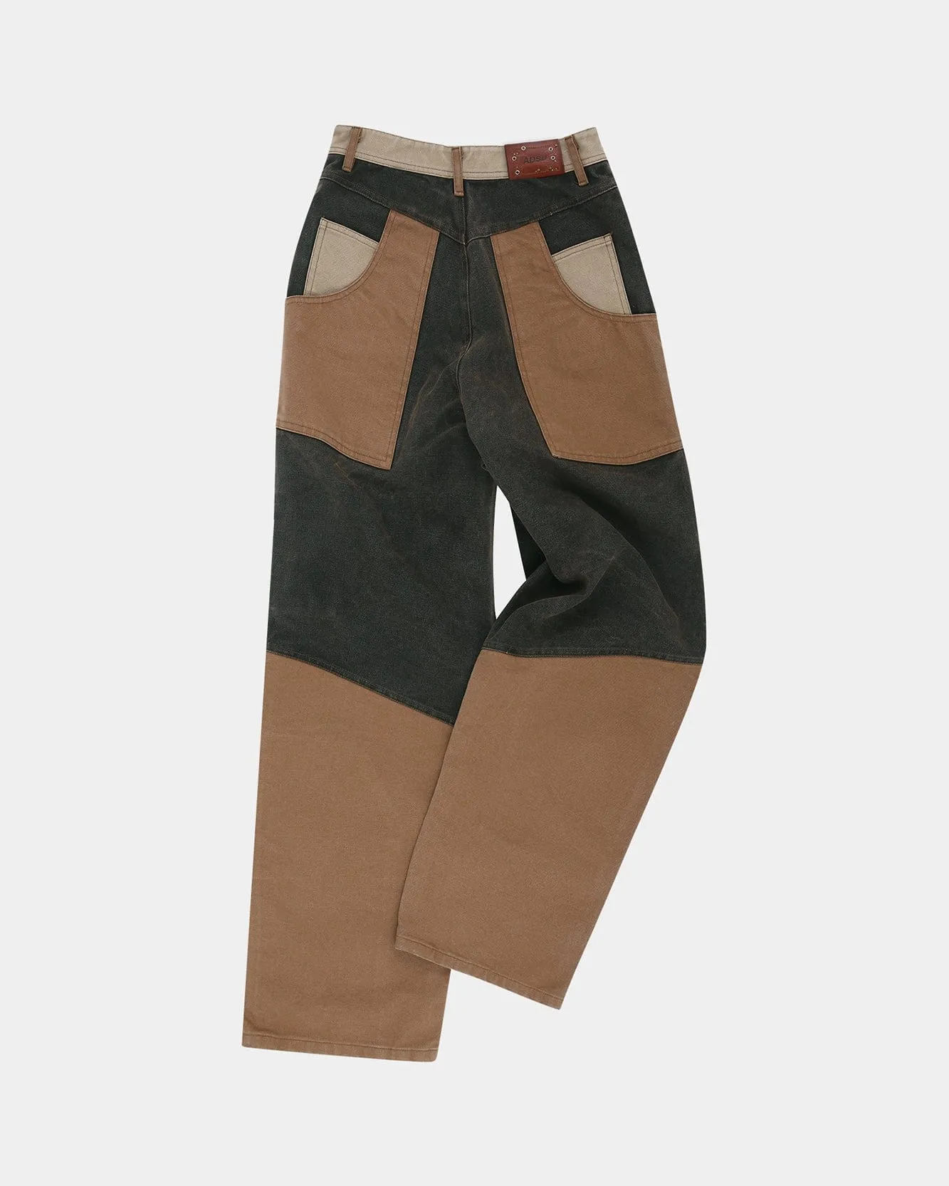 PATCHWORK CARPENTER WIDE-LEG JEANS apa839m(BROWN) sold by Andersson Bell product image thumbnail 3