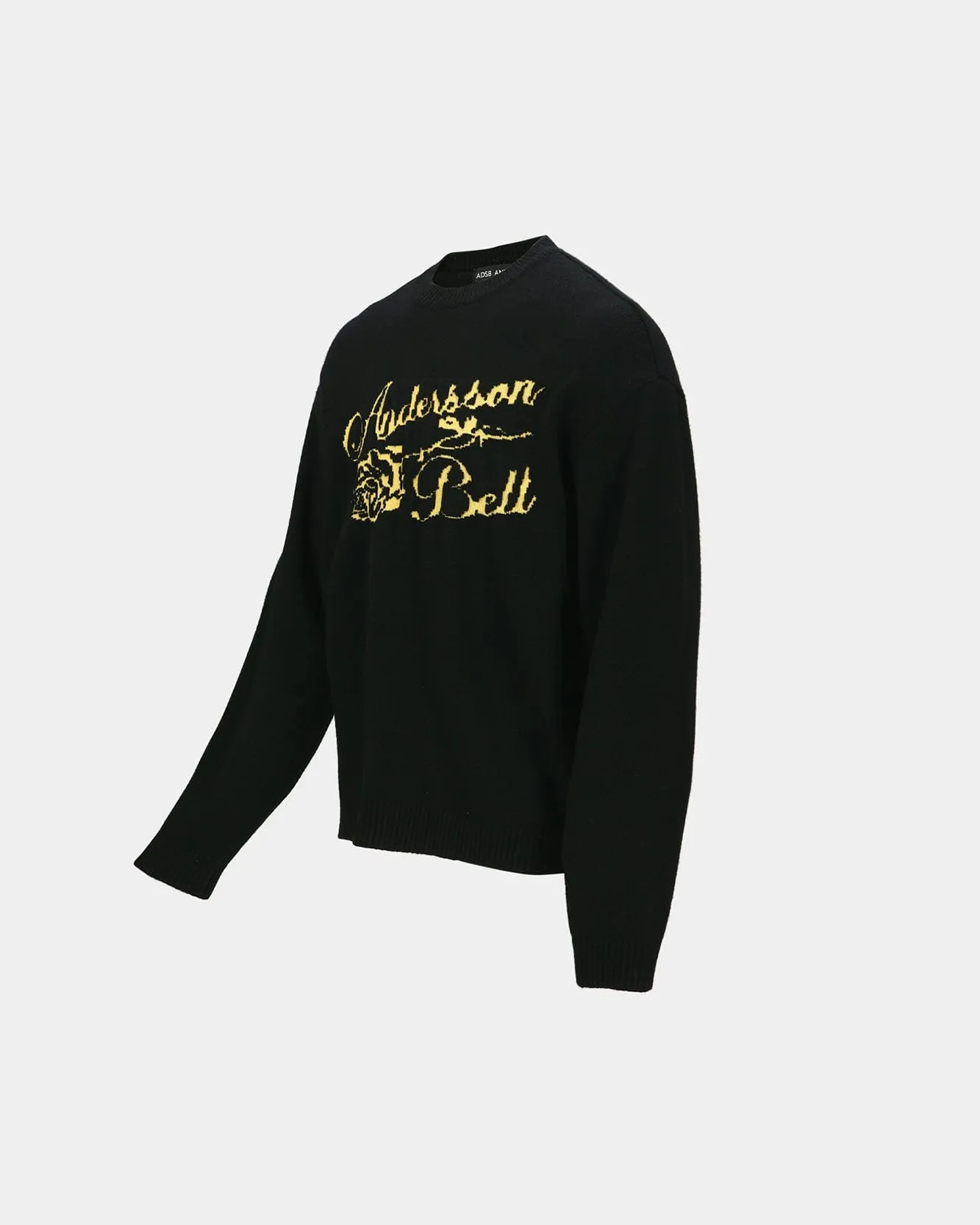 UNISEX CASHMERE ROSE CREW-NECK SWEATER atb1372u(BLACK) sold by Andersson Bell product image thumbnail 3