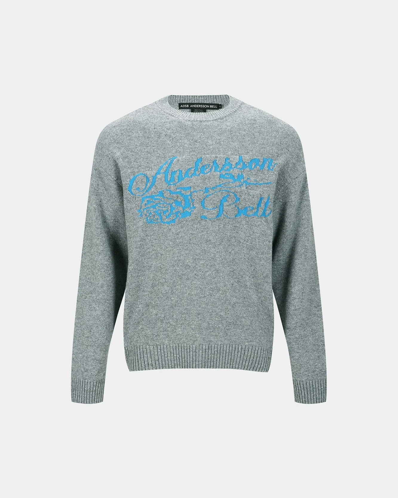 UNISEX CASHMERE ROSE CREW-NECK SWEATER atb1372u(GREY) sold by Andersson Bell product image thumbnail 2