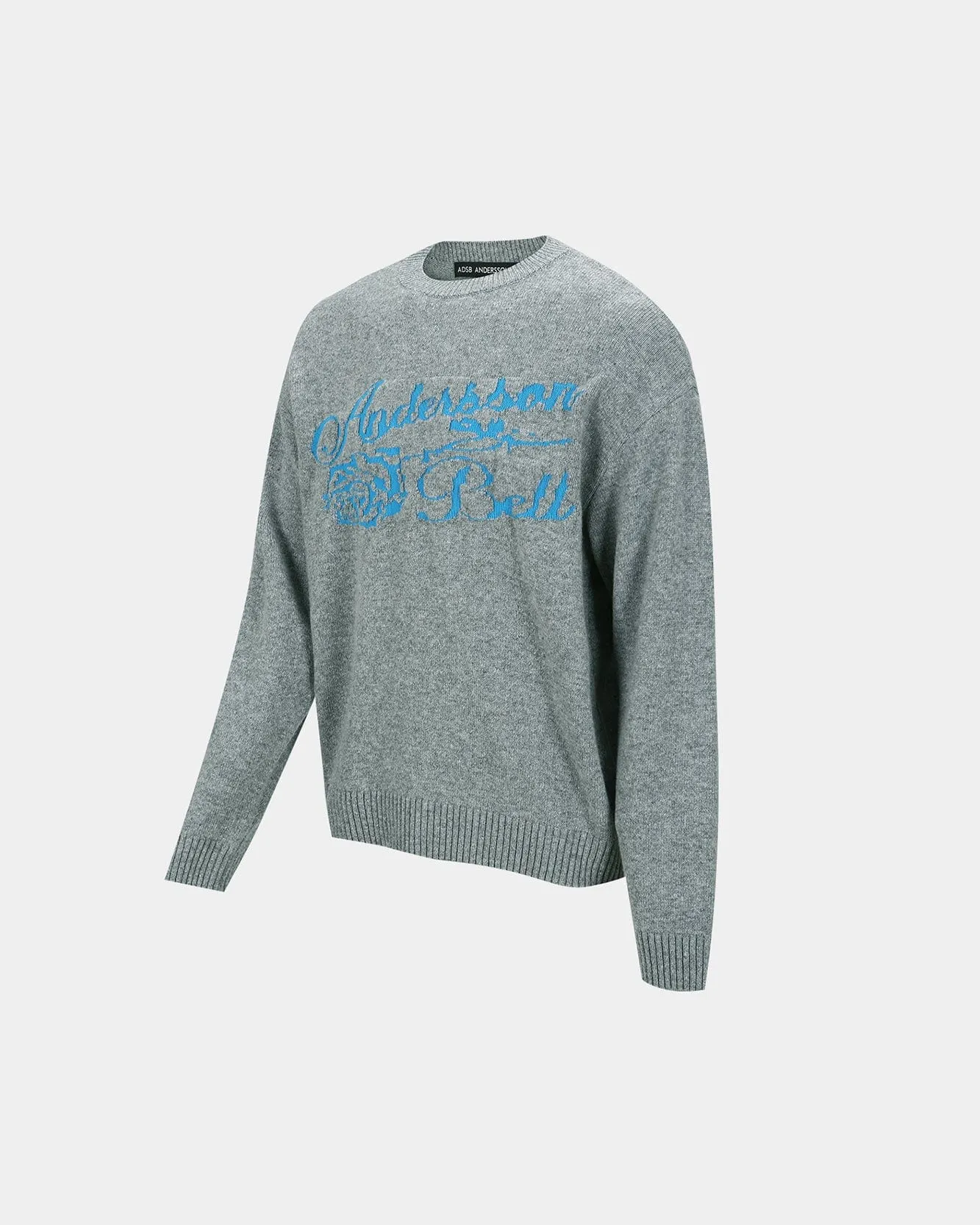 UNISEX CASHMERE ROSE CREW-NECK SWEATER atb1372u(GREY) sold by Andersson Bell product image thumbnail 3