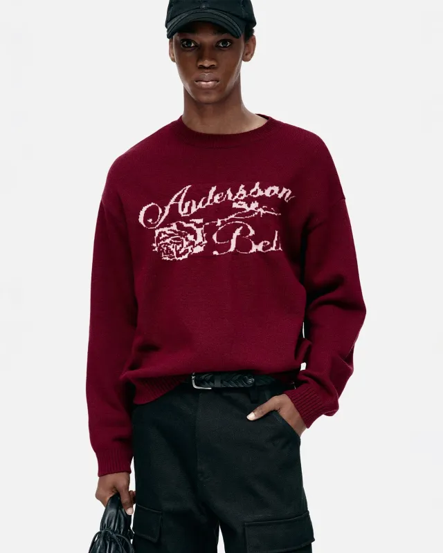 UNISEX CASHMERE ROSE CREW-NECK SWEATER atb1372u(LILAC) sold by Andersson Bell