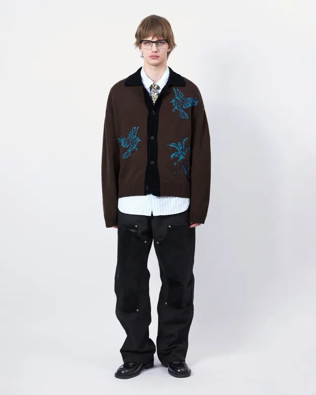 UNISEX BIRD INTARSIA CARDIGAN atb1371u(BROWN) sold by Andersson Bell