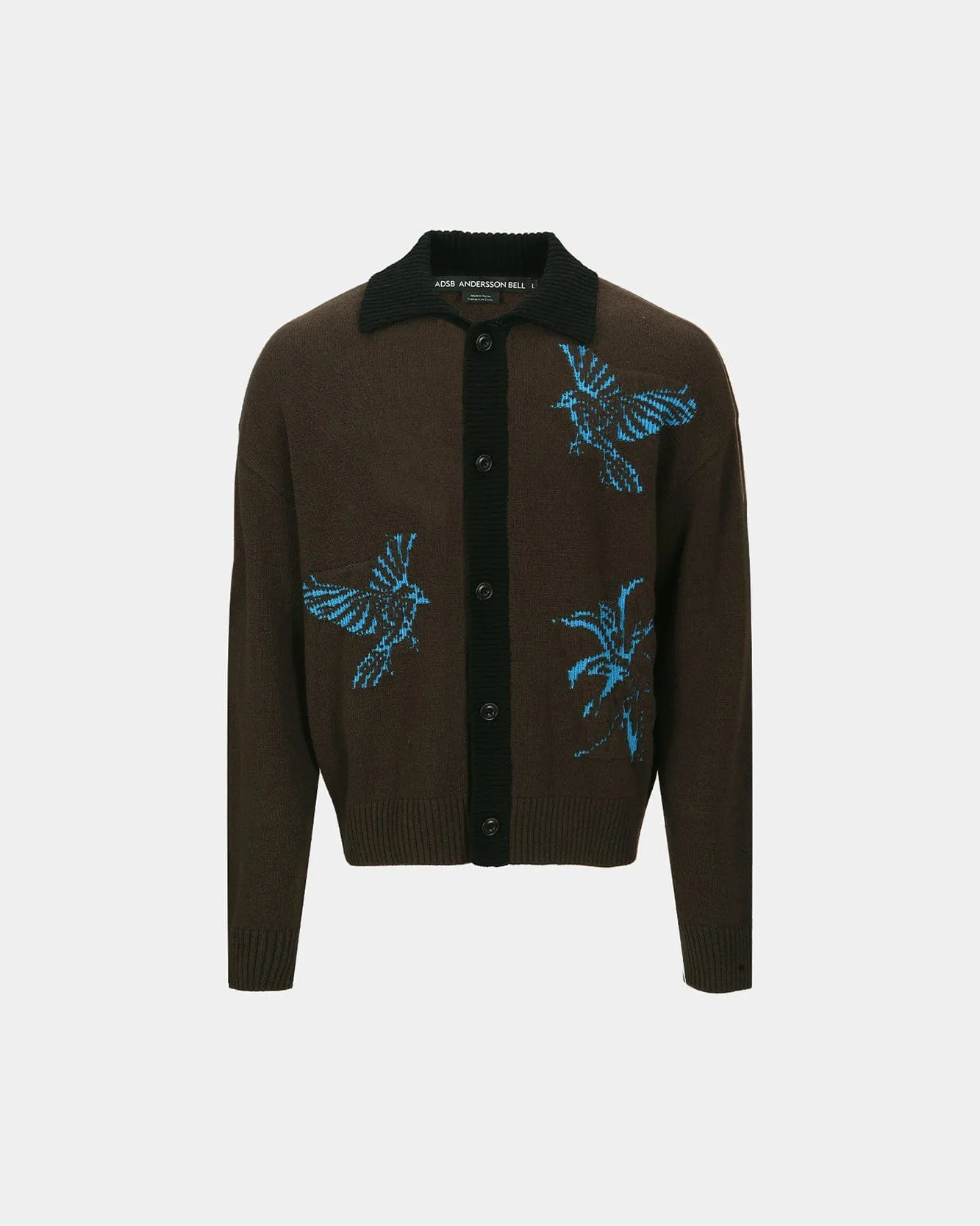 UNISEX BIRD INTARSIA CARDIGAN atb1371u(BROWN) sold by Andersson Bell product image thumbnail 2