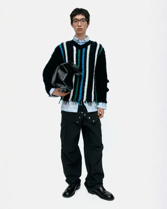 [RESTOCK] UNISEX DOUBLE WAIST WORK WIDE-LEG JEANS apa834u(BLACK) made by Andersson Bell