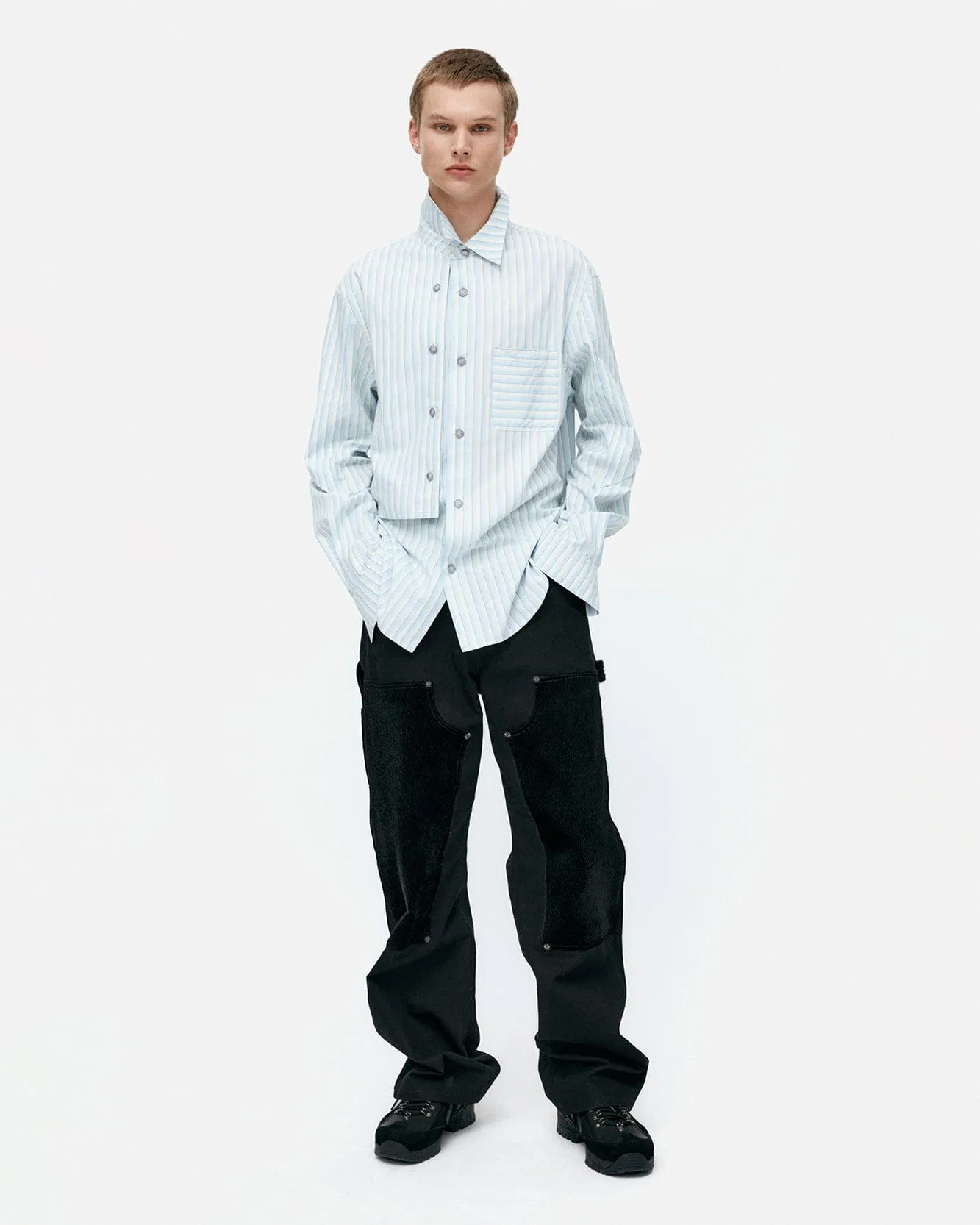 STRIPE LAYERED SHIRT atb1369m(BLUE) sold by Andersson Bell