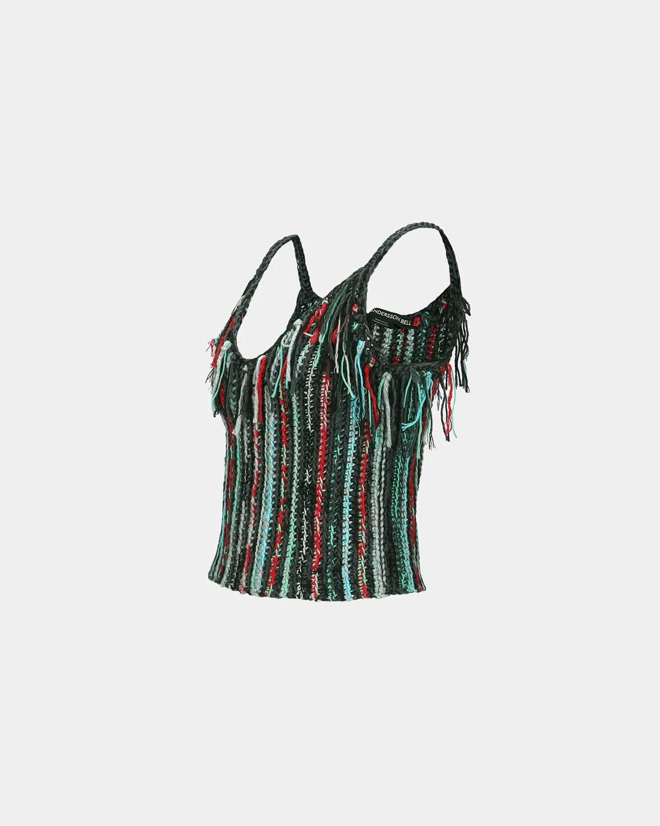 PEYTONA FRINGED HAND KNITTED TOP atb1360w(MULTI) sold by Andersson Bell product image thumbnail 3