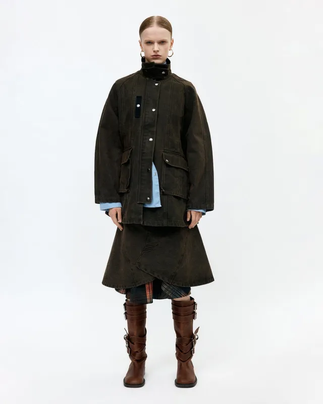 KERRI TRAPEZ WORK JACKET awa724w(BROWN) made by Andersson Bell