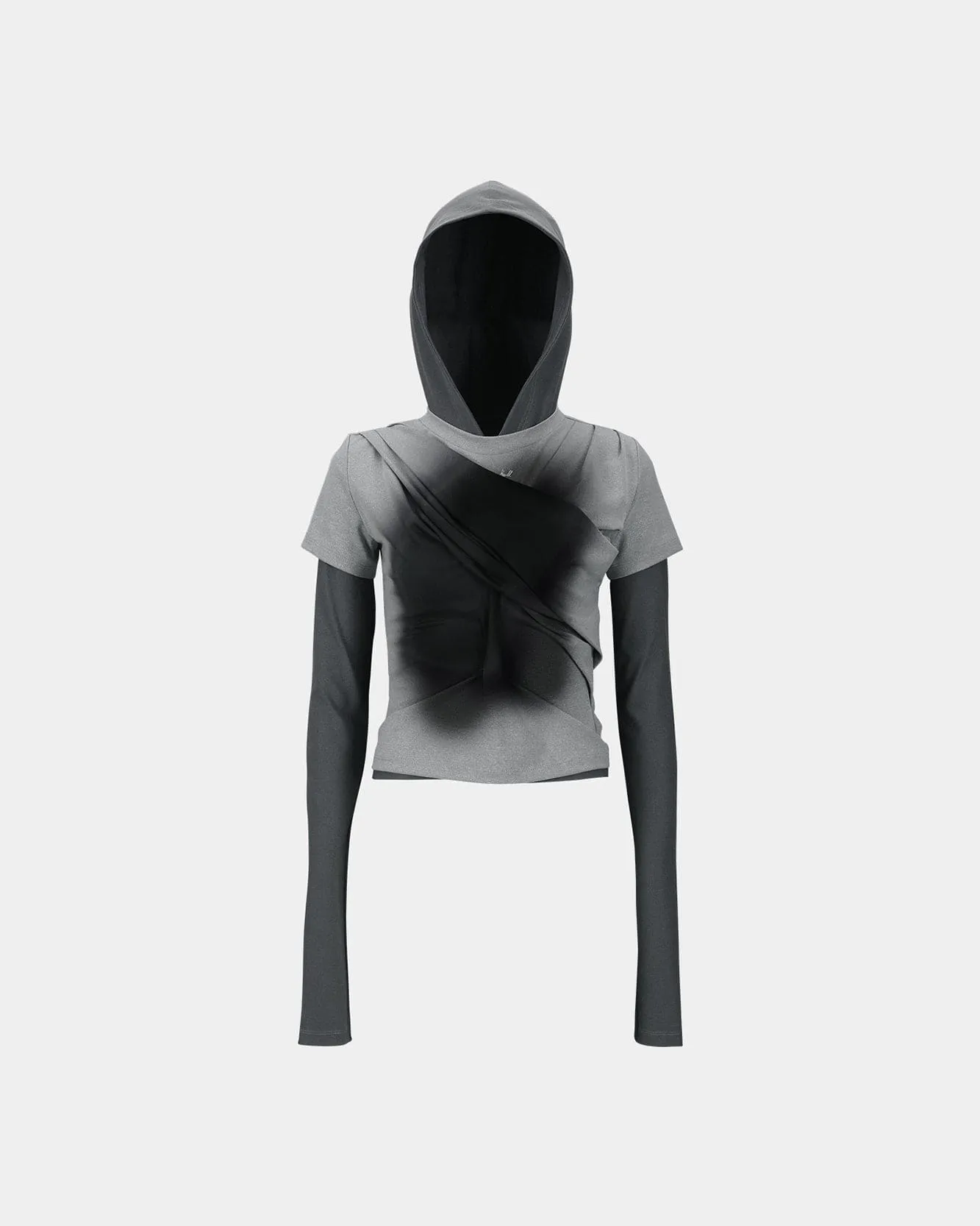 GATHERED HOODIE JERSEY TOP atb1395w(GREY) sold by Andersson Bell product image thumbnail 2