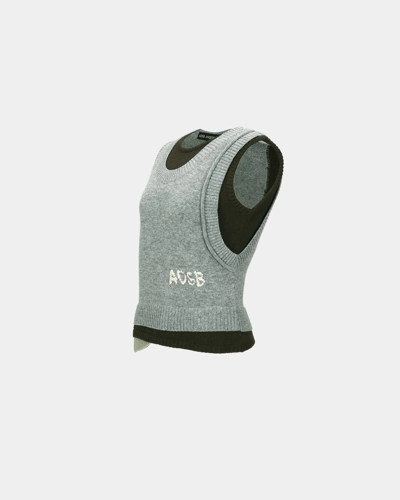 TRES LAYERED SLEEVELESS TOP atb1394w(GREY) sold by Andersson Bell product image thumbnail 3